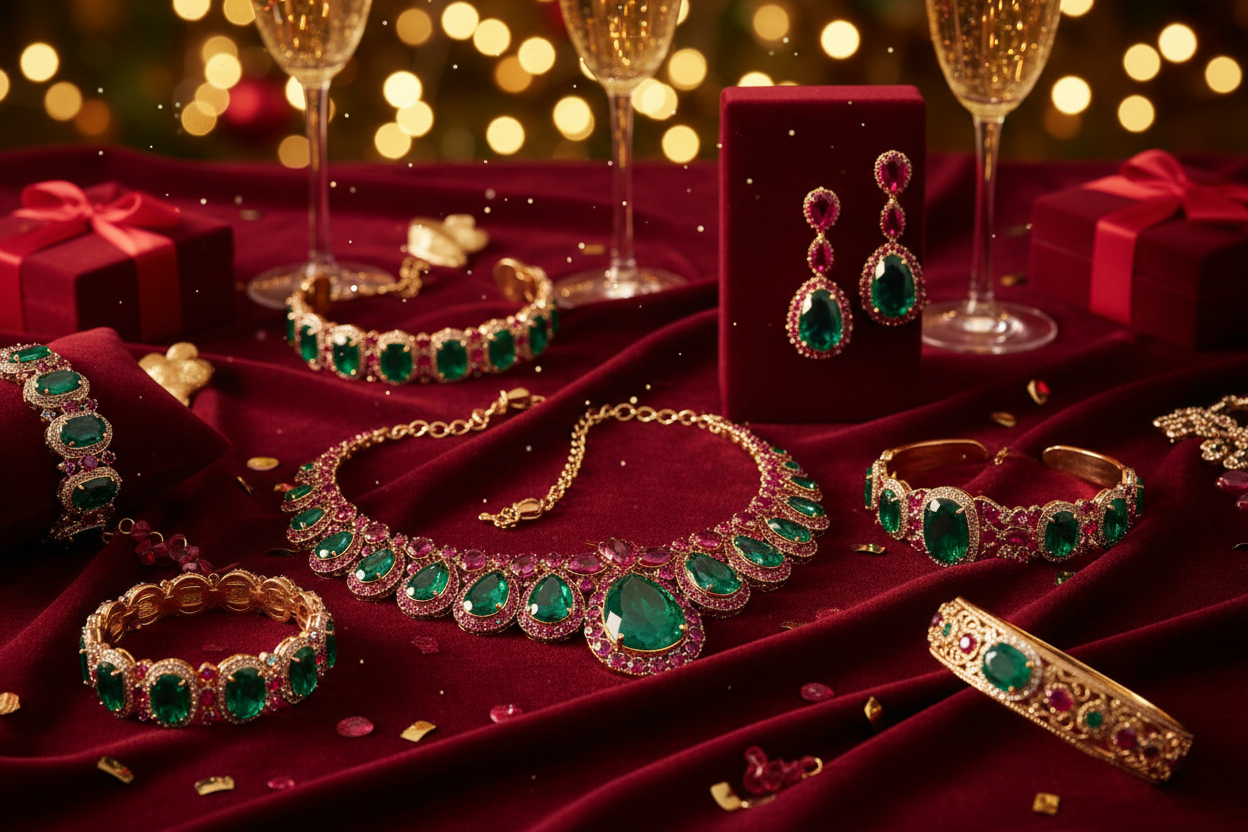 Accessorize Your Festive Wardrobe with Emerald and Ruby Jewels
