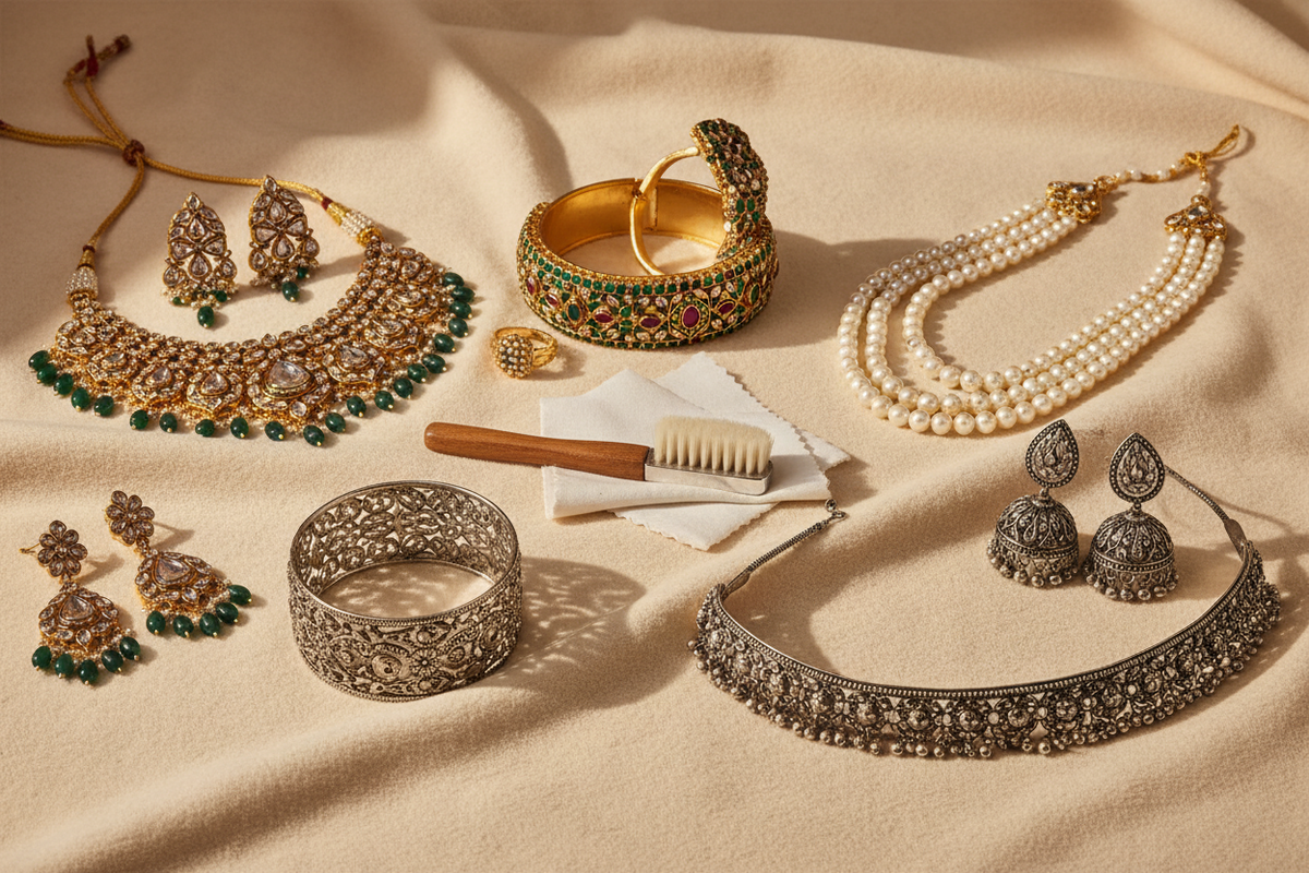 Jewellery Care Tips for Different Materials: Polki, Kundan, Pearls and Silver
