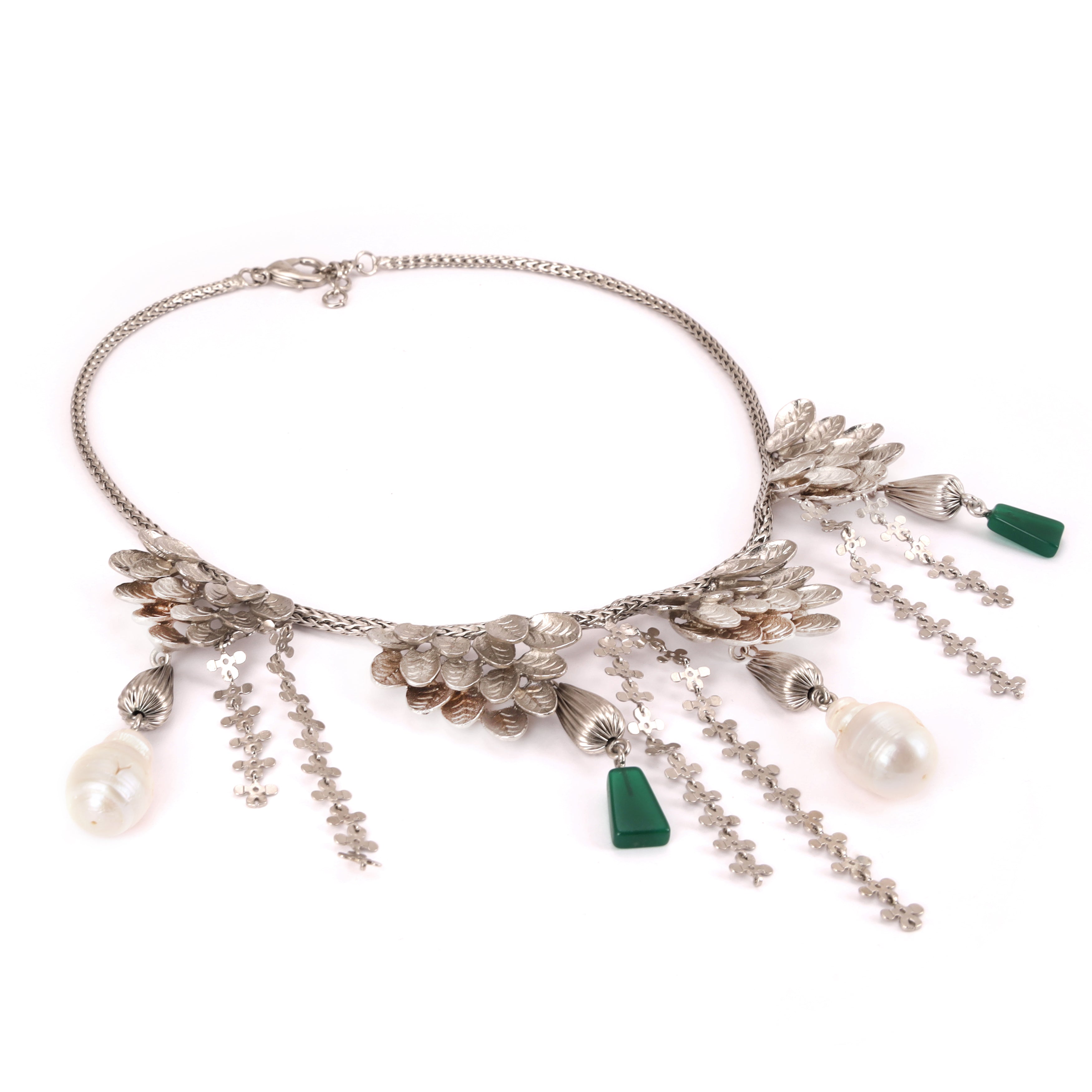 Forest flower silver neckpiece