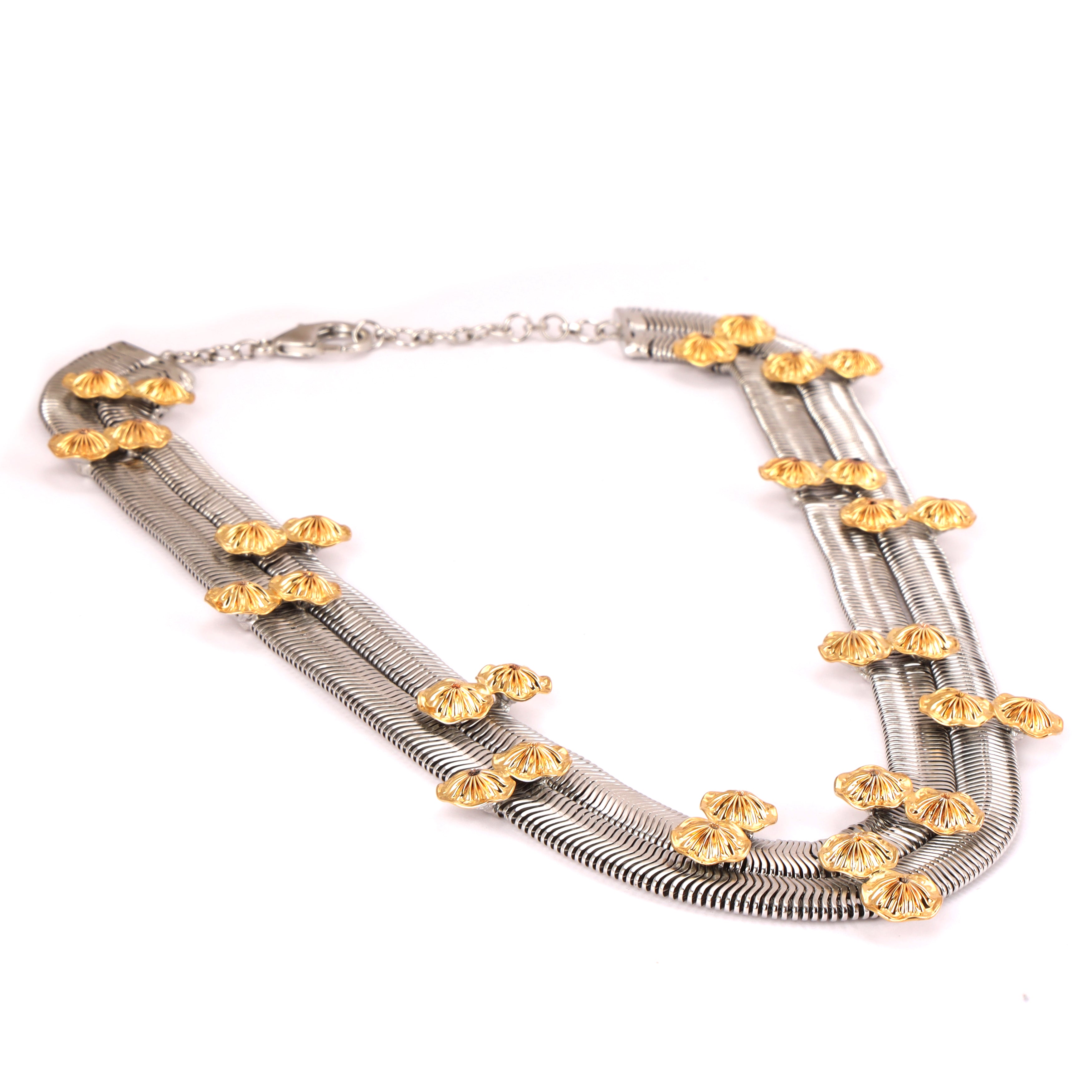 Tropic affair silver gold necklace