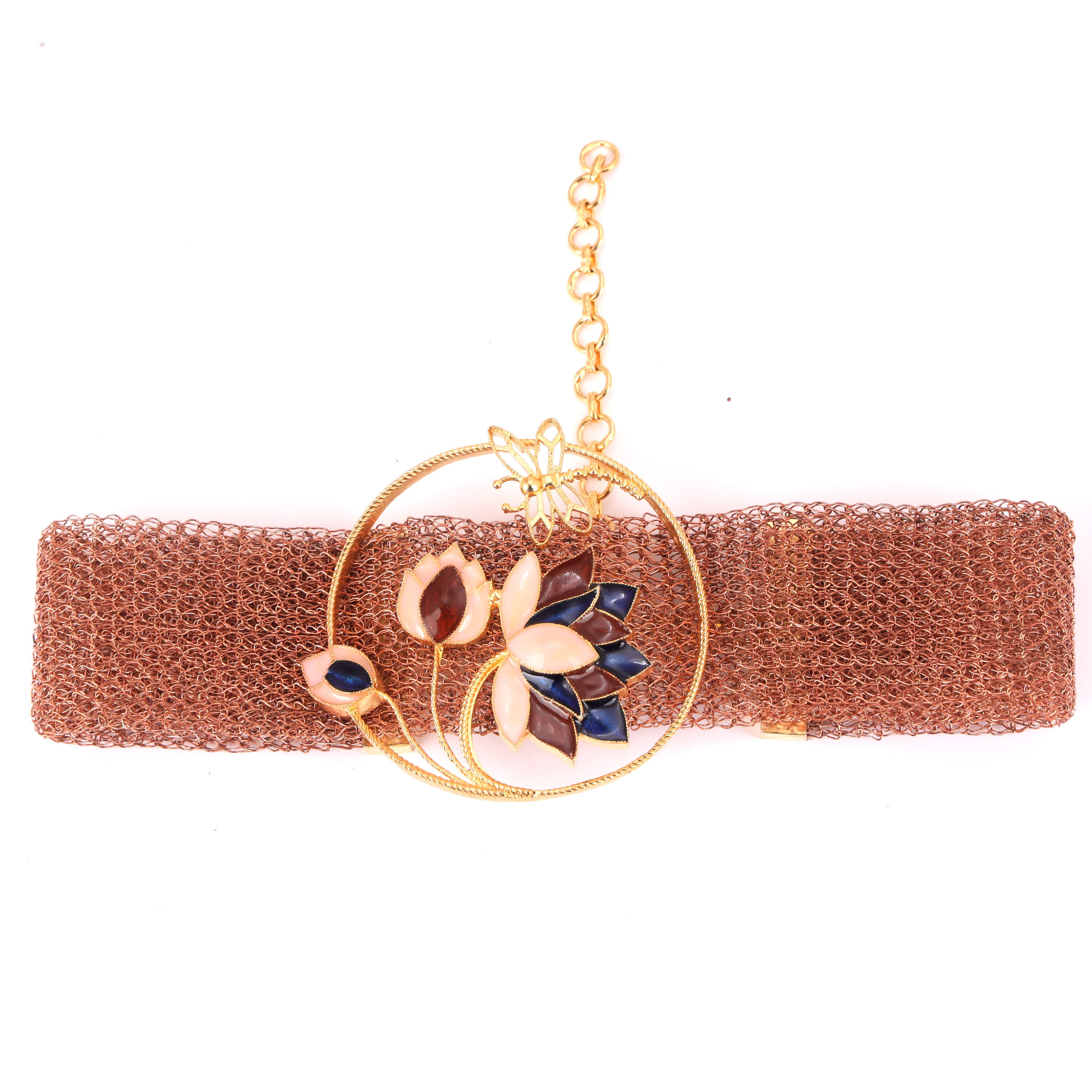 Rustic weave lotus choker