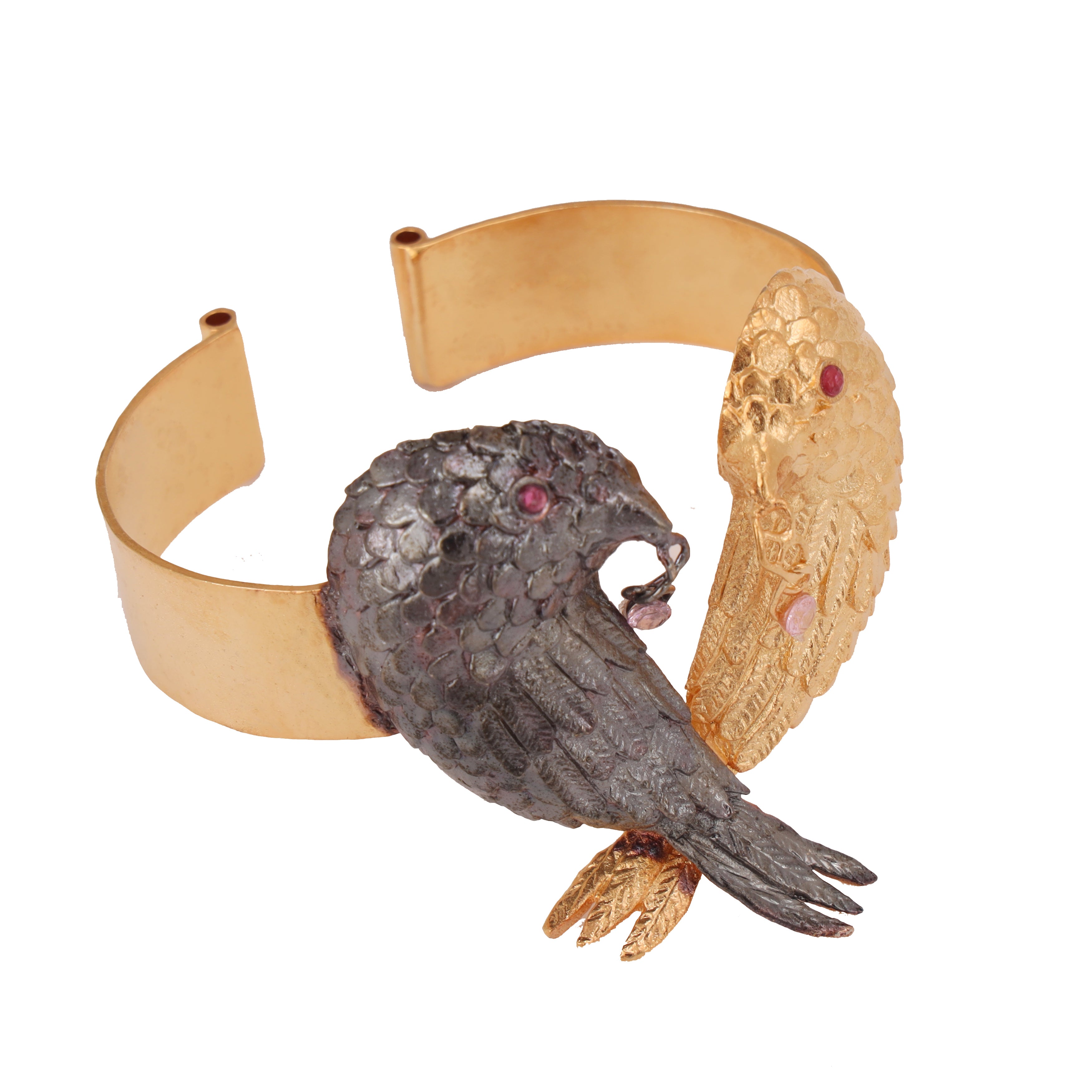 Black love gold plated bid bracelet
