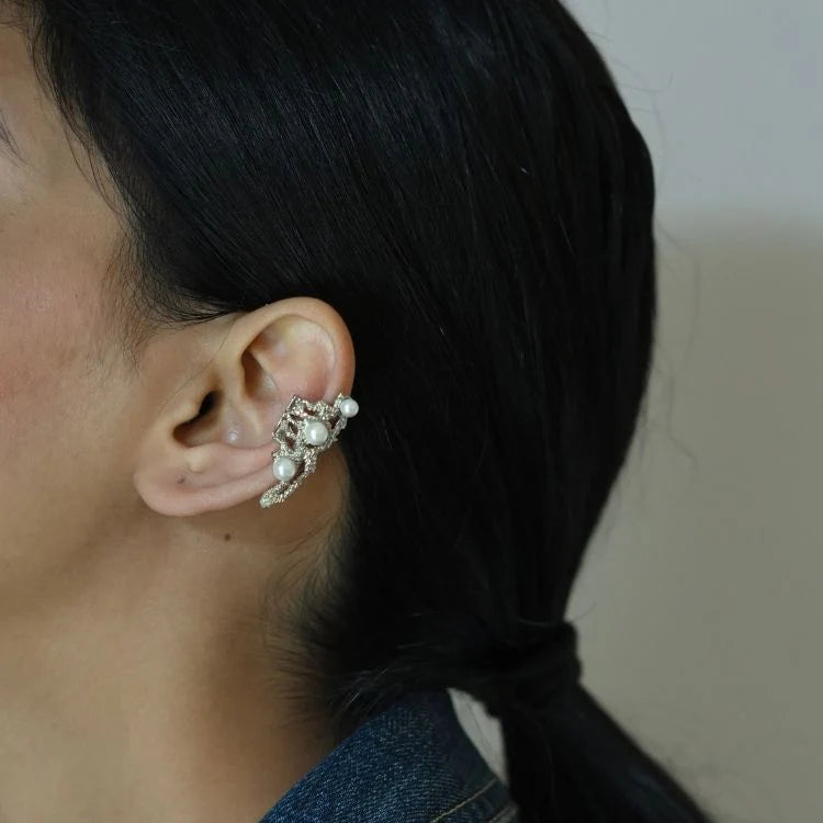 Silver Starlit Earcuffs