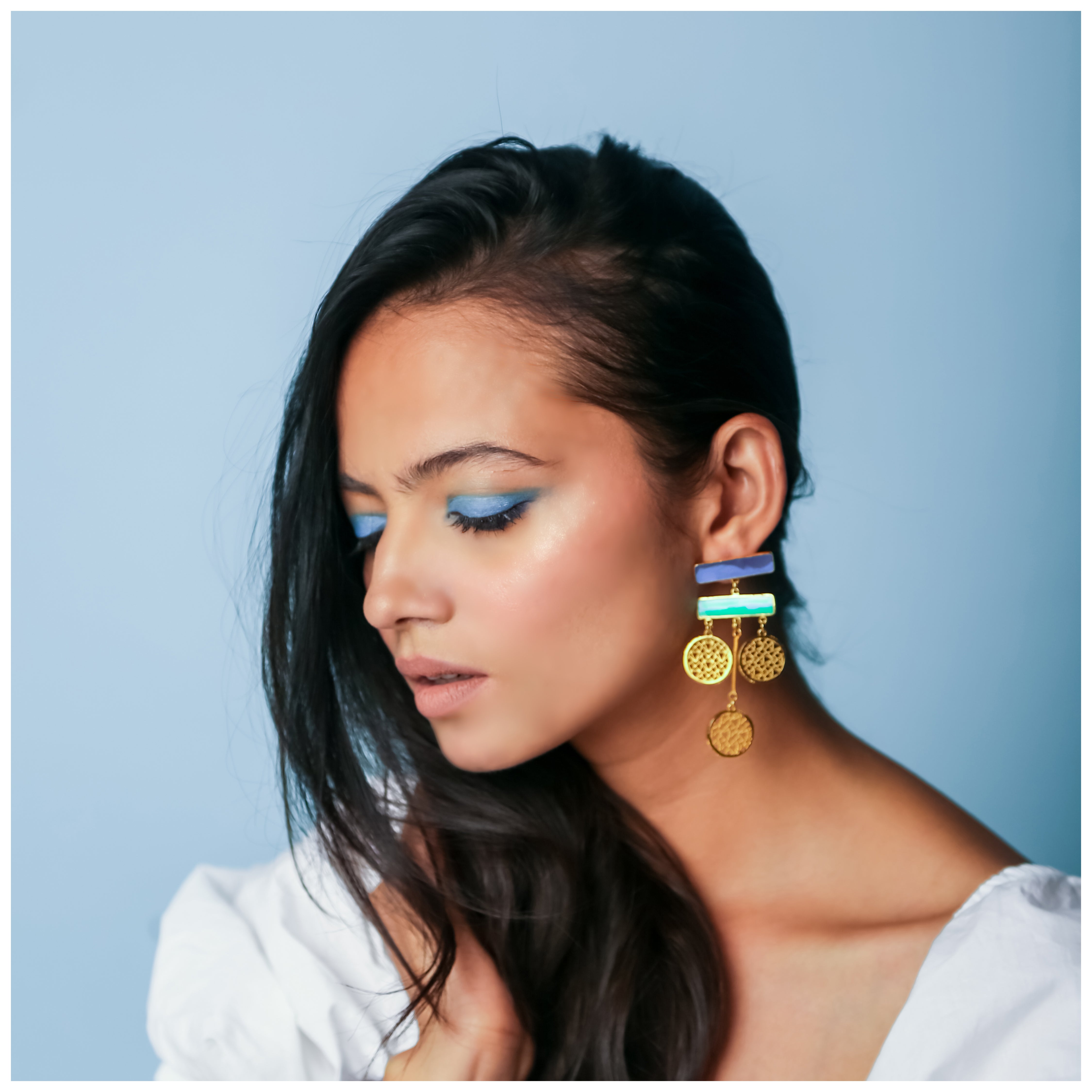 Deco disc earrings