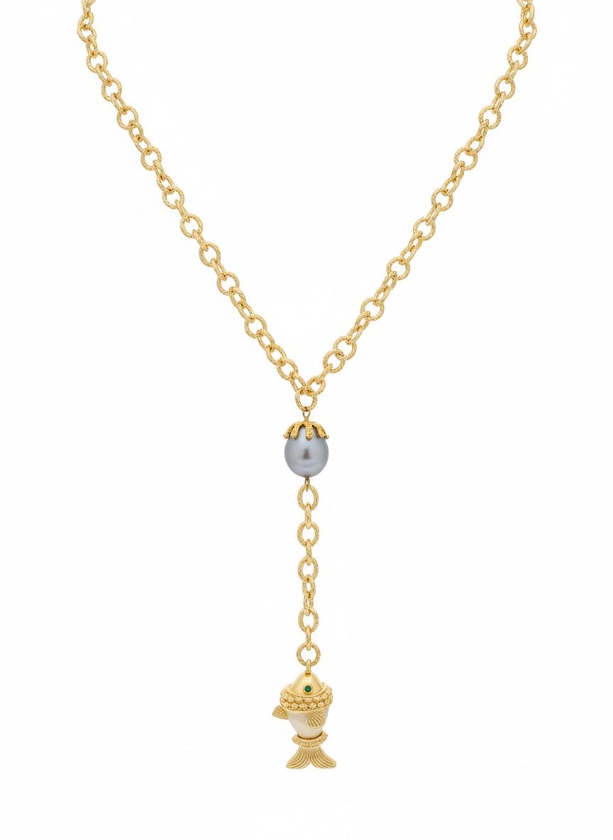 Celestial Pearl drop necklace