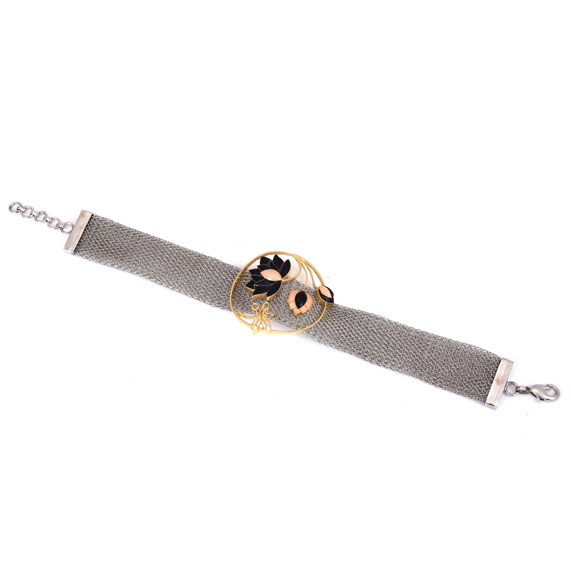 Ethereal midnight weave lotus choker