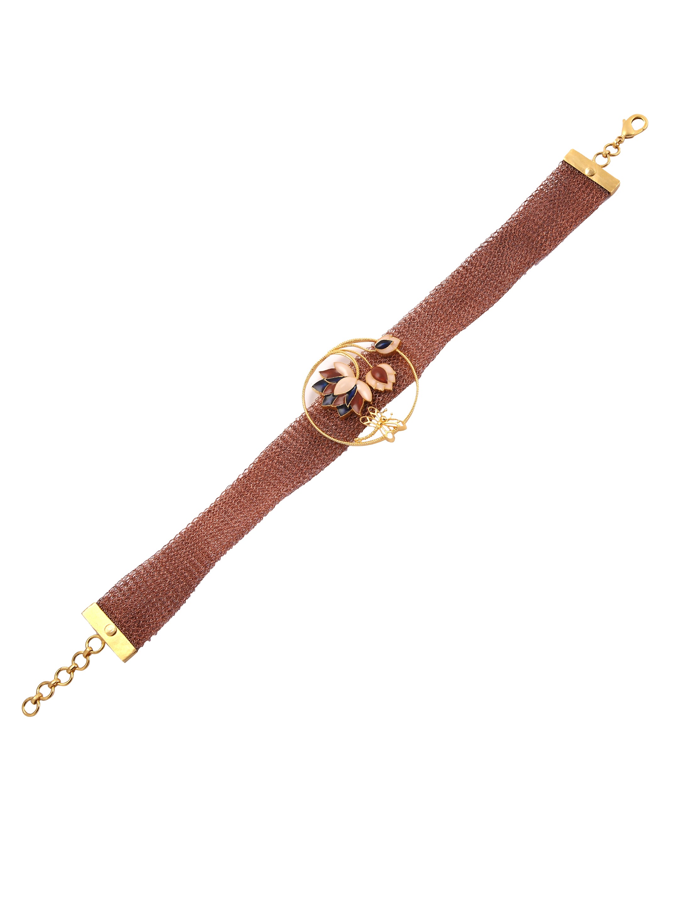 Rustic weave lotus choker