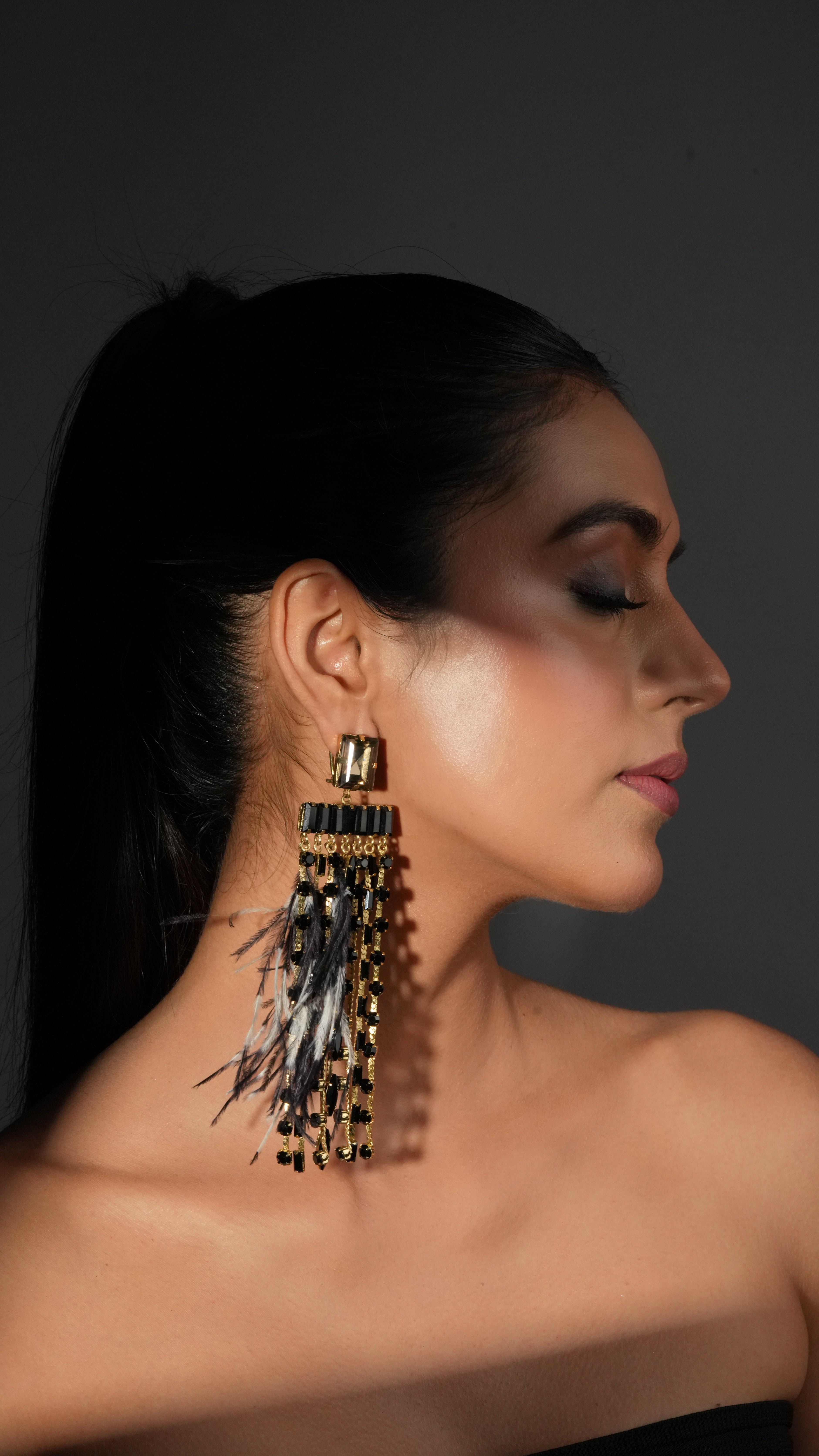 Black Feather Earrings