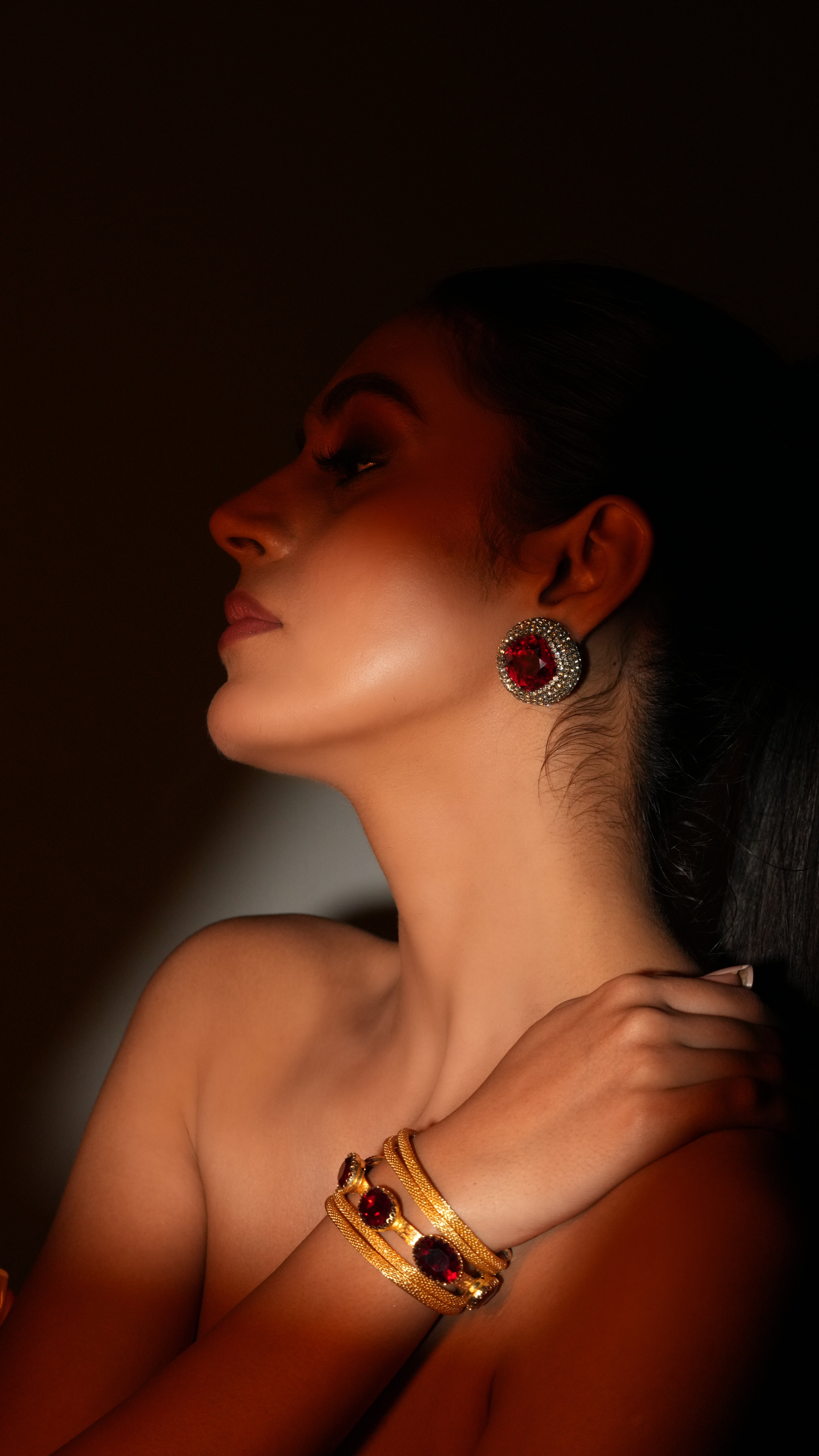 Crimson Stud Earrings