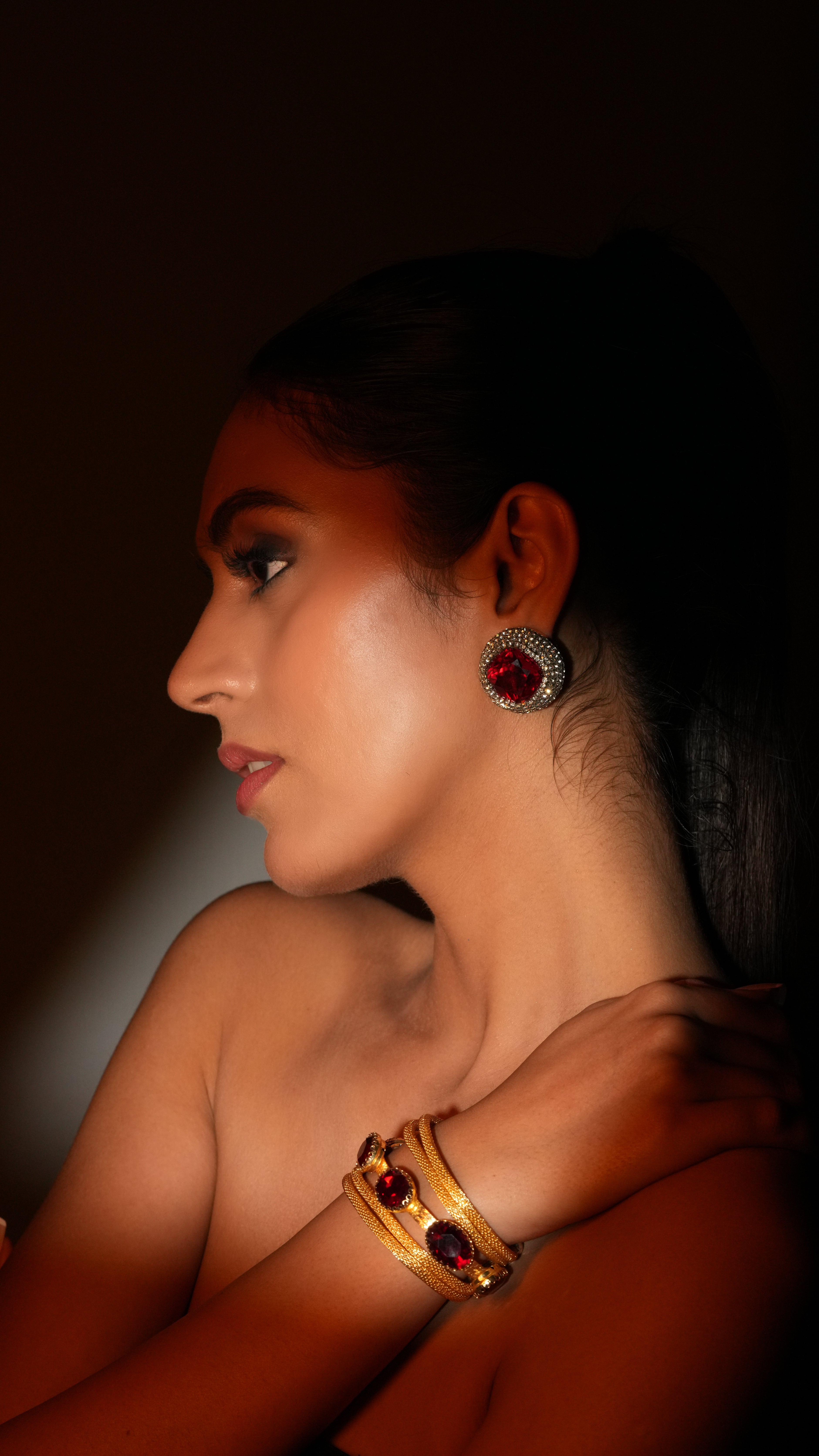 Crimson Stud Earrings