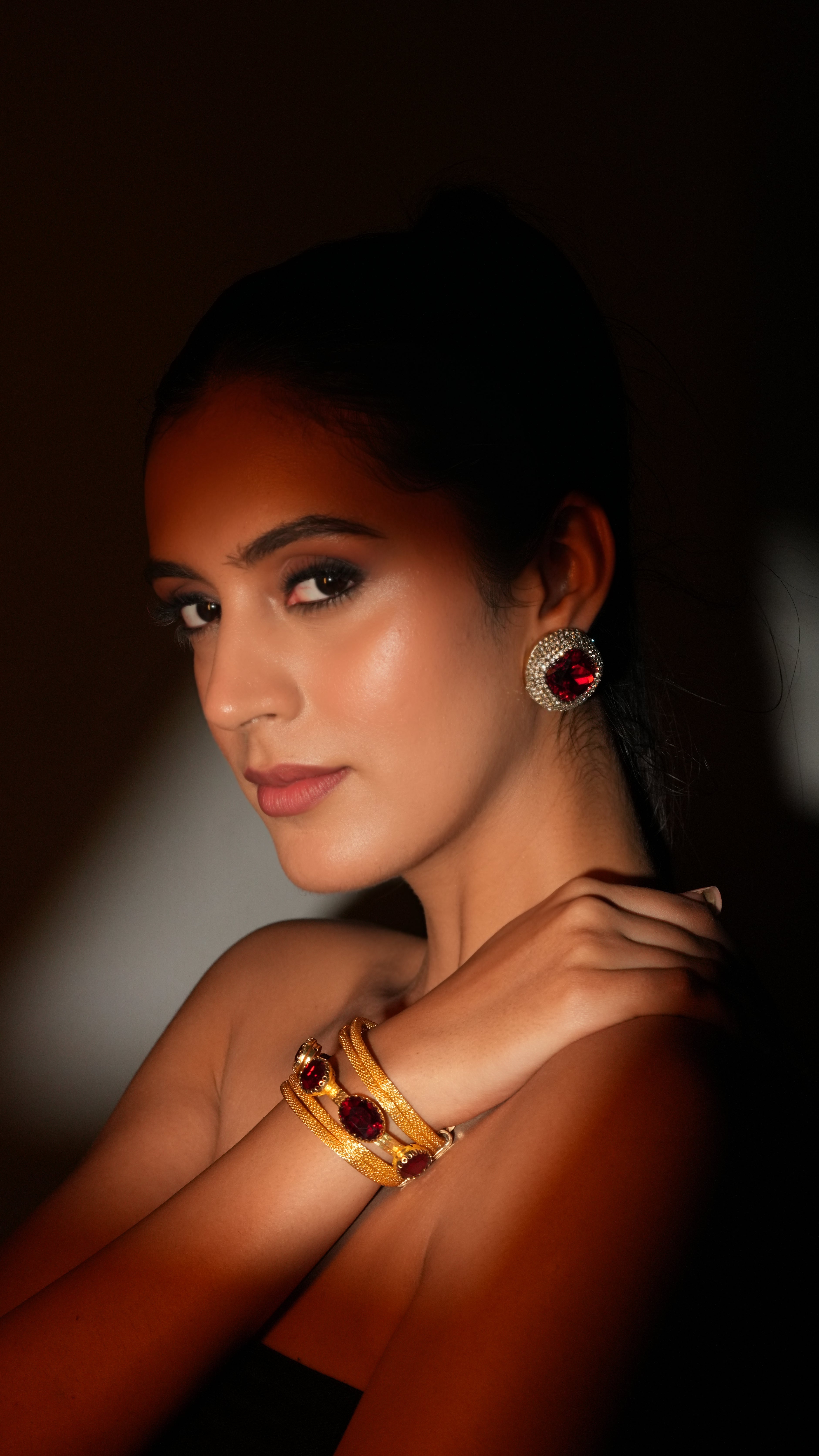 Crimson Stud Earrings