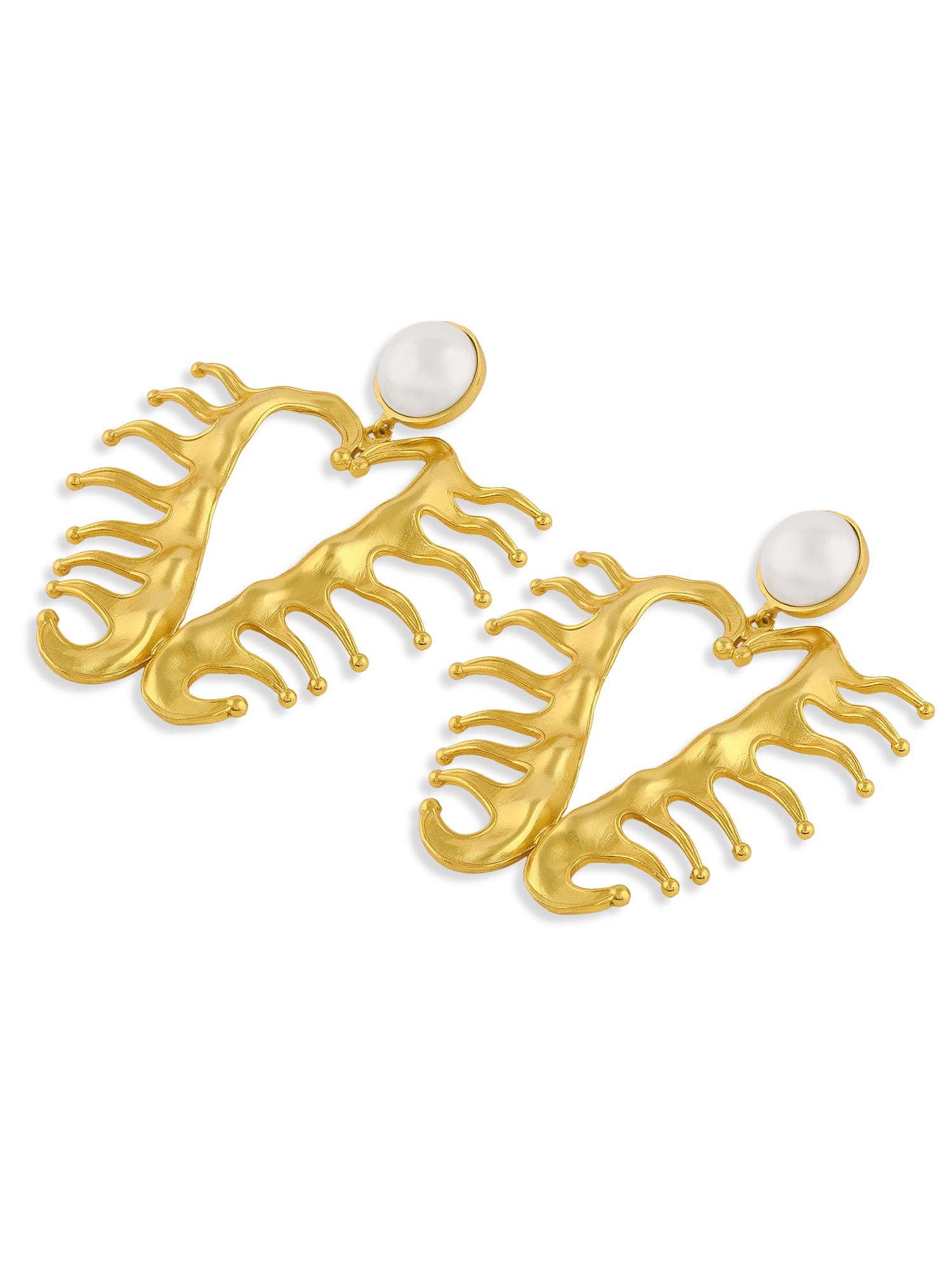 Amour Heart Pearl Earrings