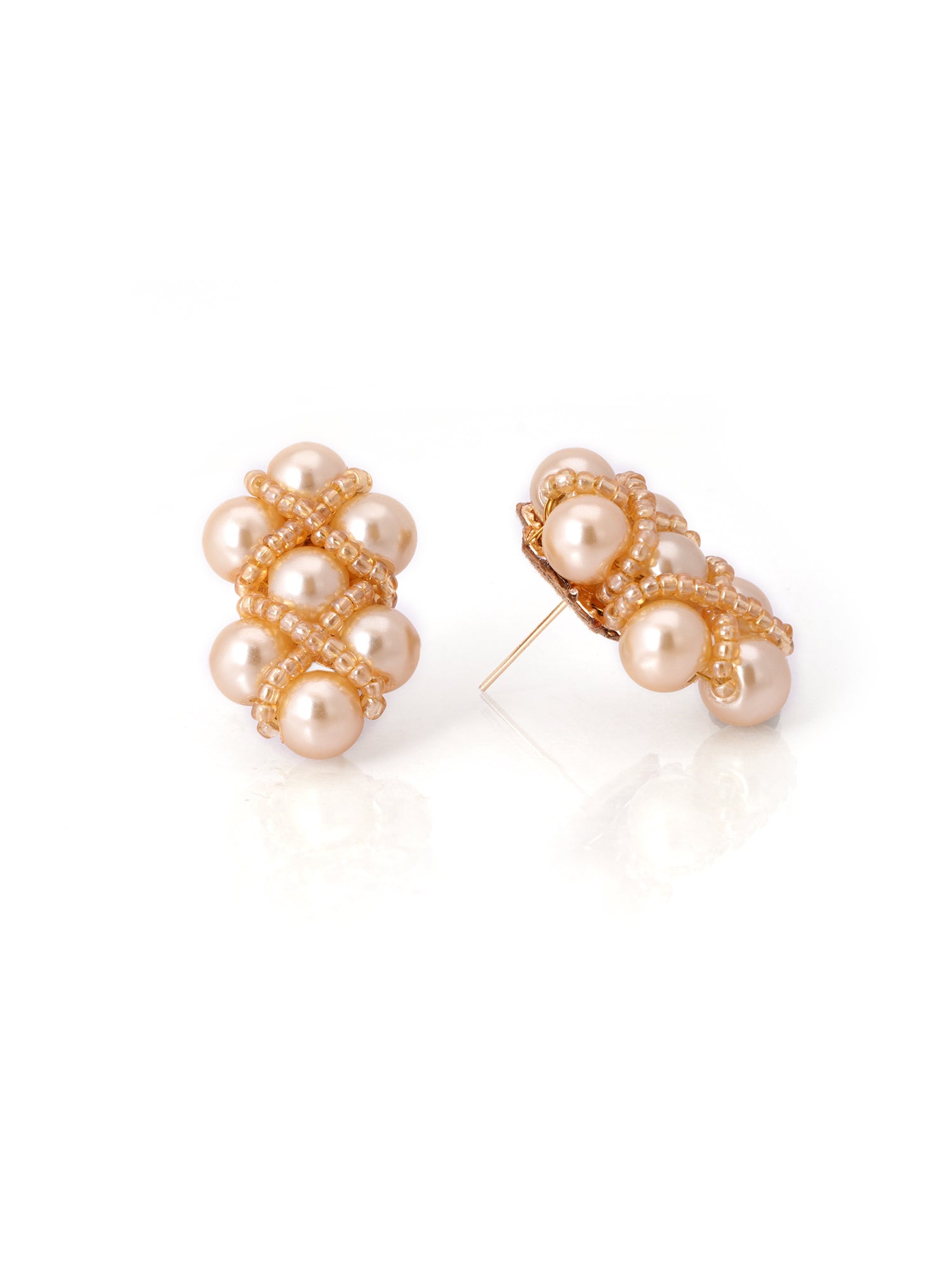 Helmi pearl studs - peach