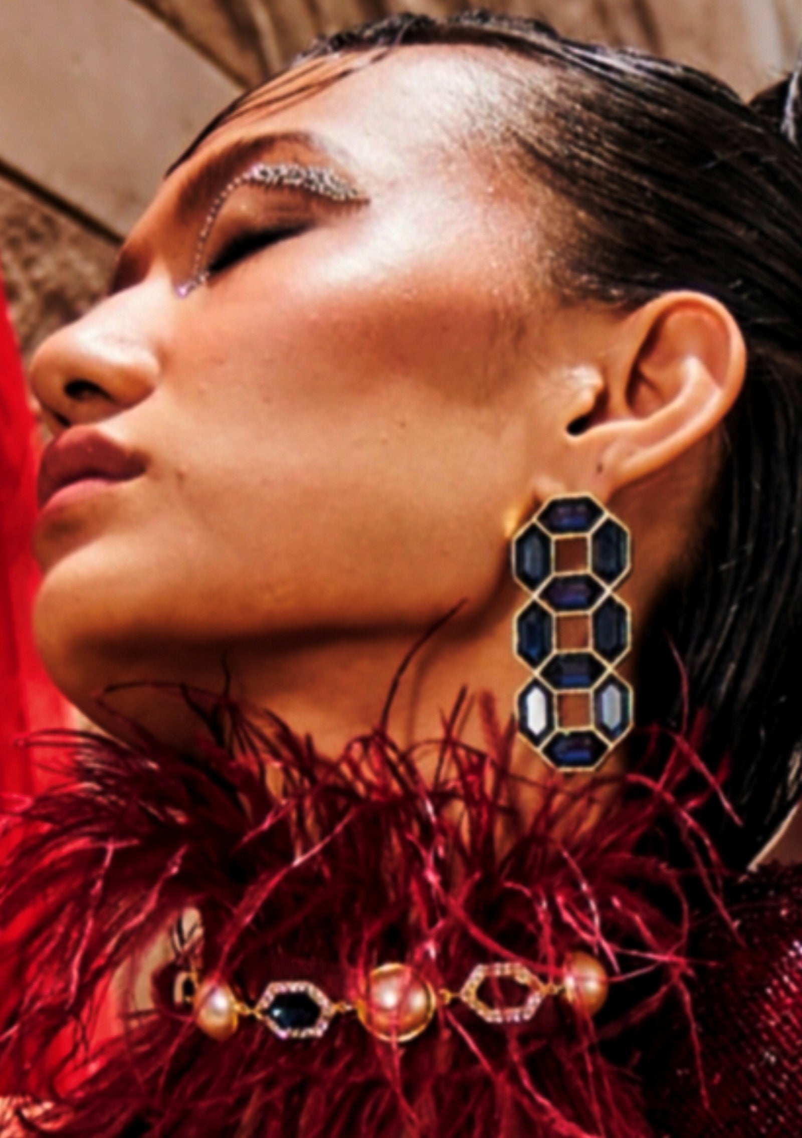 Cavana Statement Studs (Sapphire)