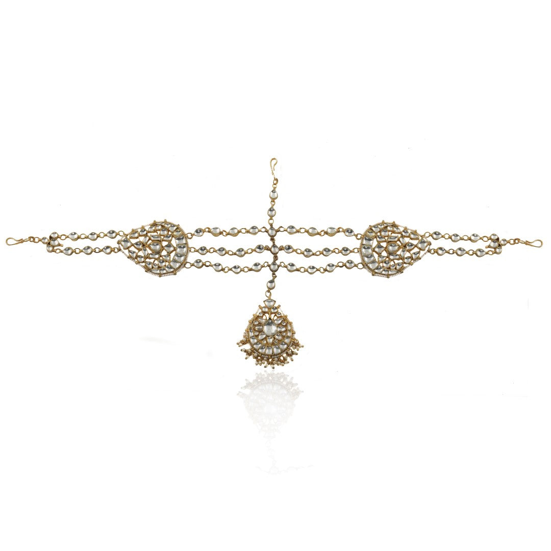 White Hangings Wedding Wear Mathapatti