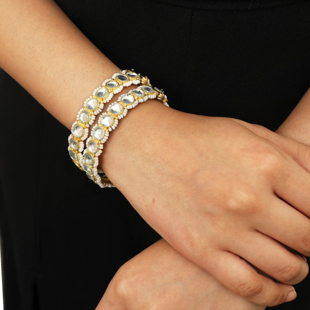 Round Shade Moti Design Bangles(Pair)
