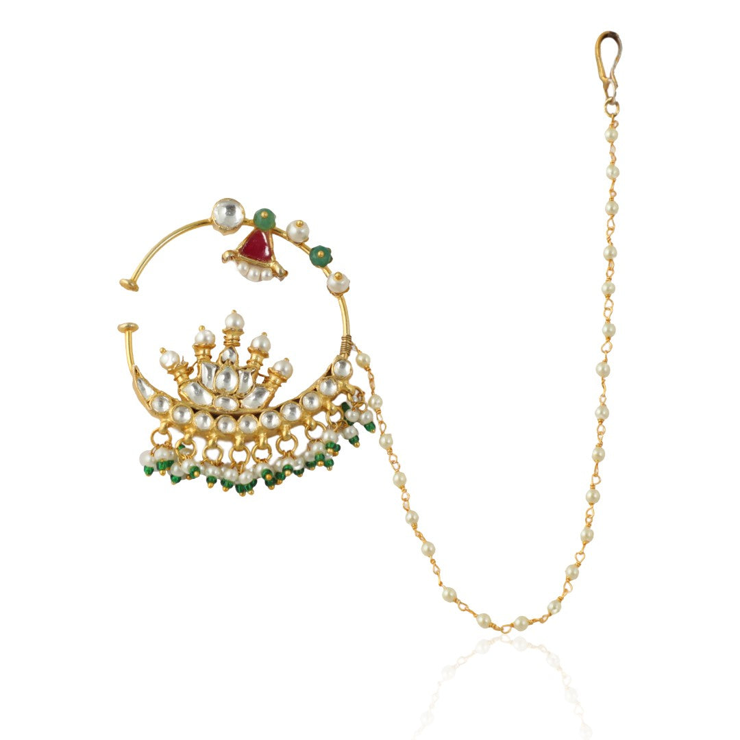 Lotus Design Gold Plated Nath