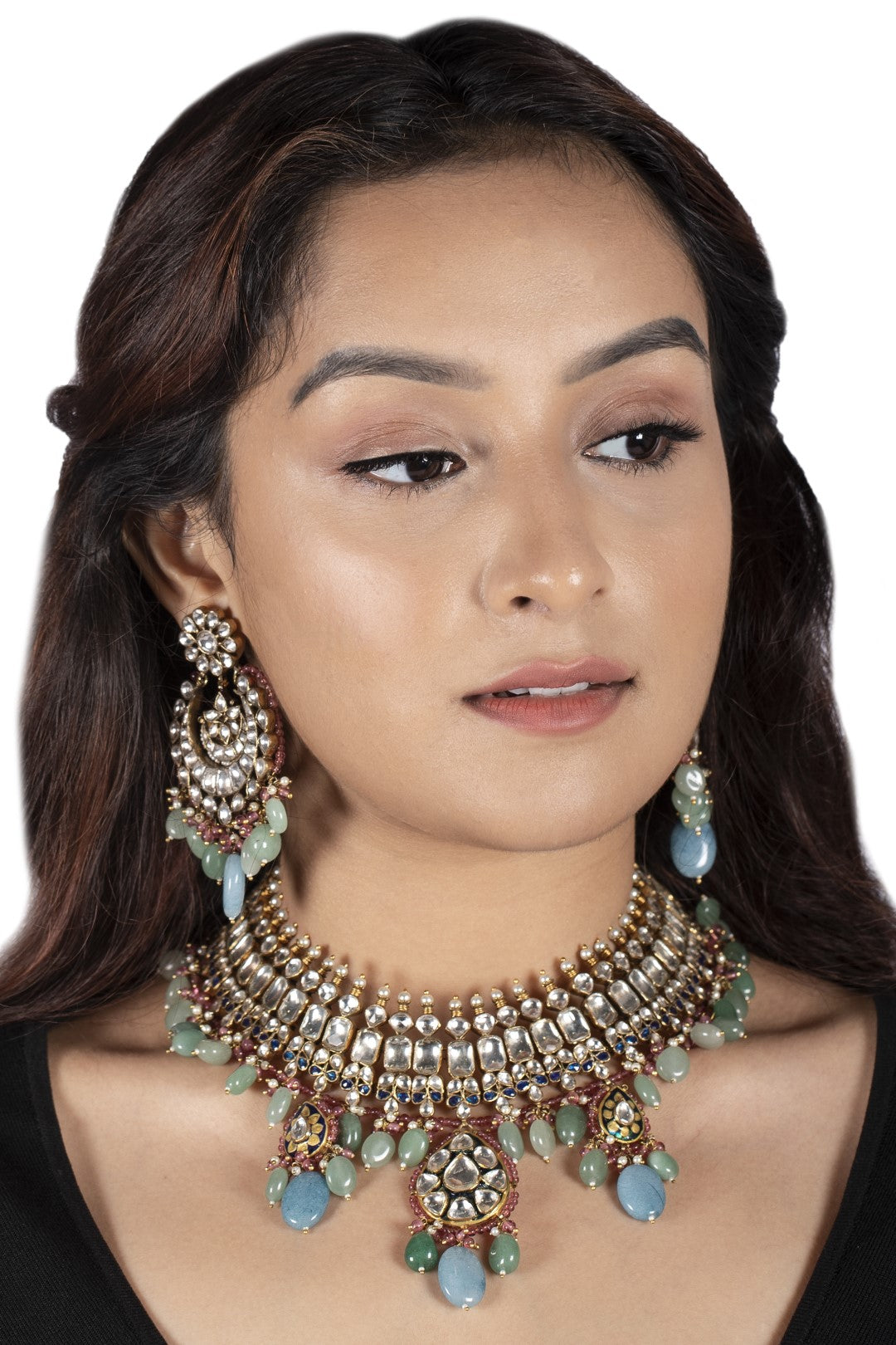 Sea Green And Pestle Blue Necklace Set