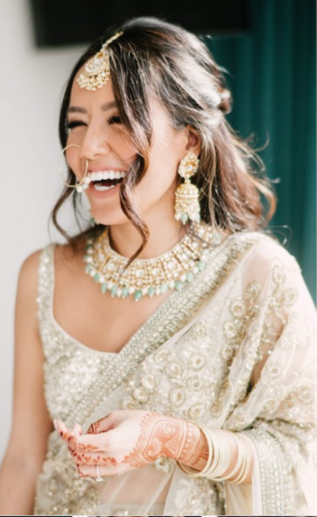 Sea Green Choker Set With Pearls