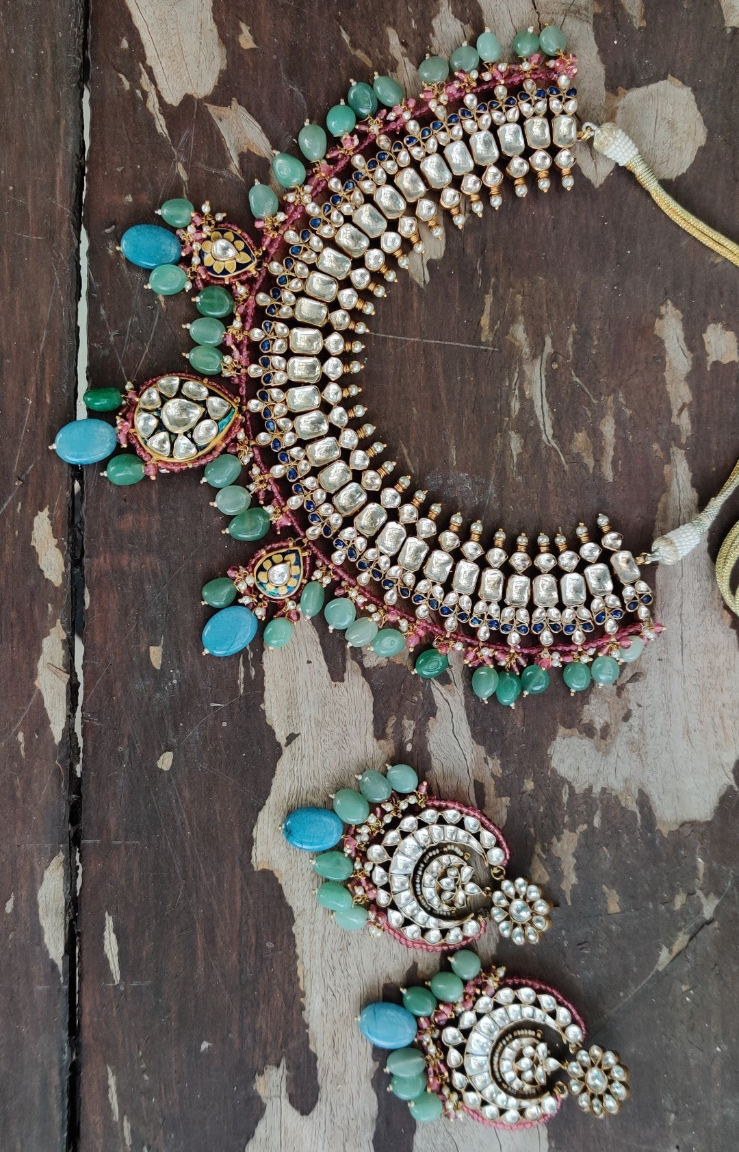 Sea Green And Pestle Blue Necklace Set