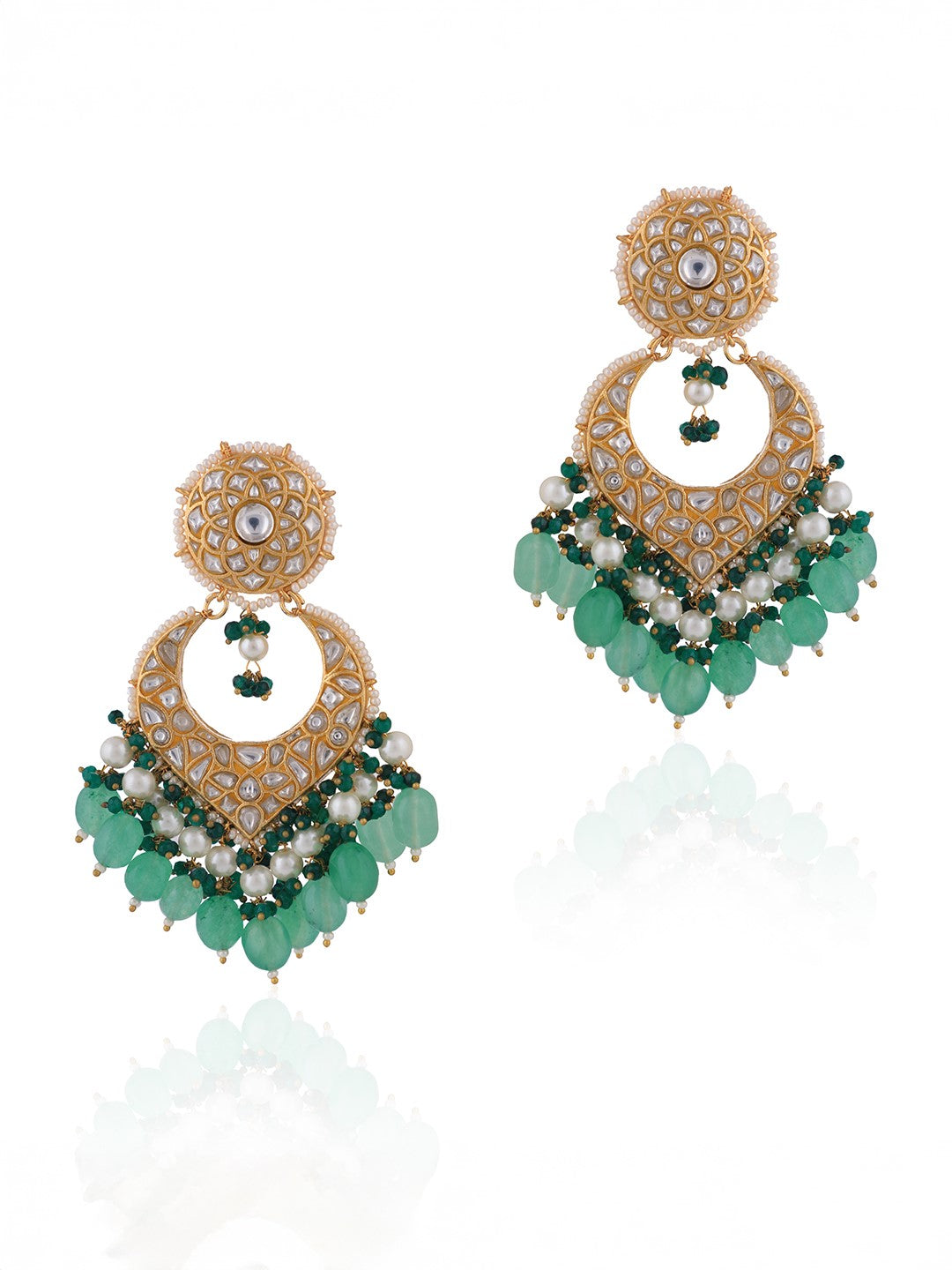 Green gold plated choker necklace set