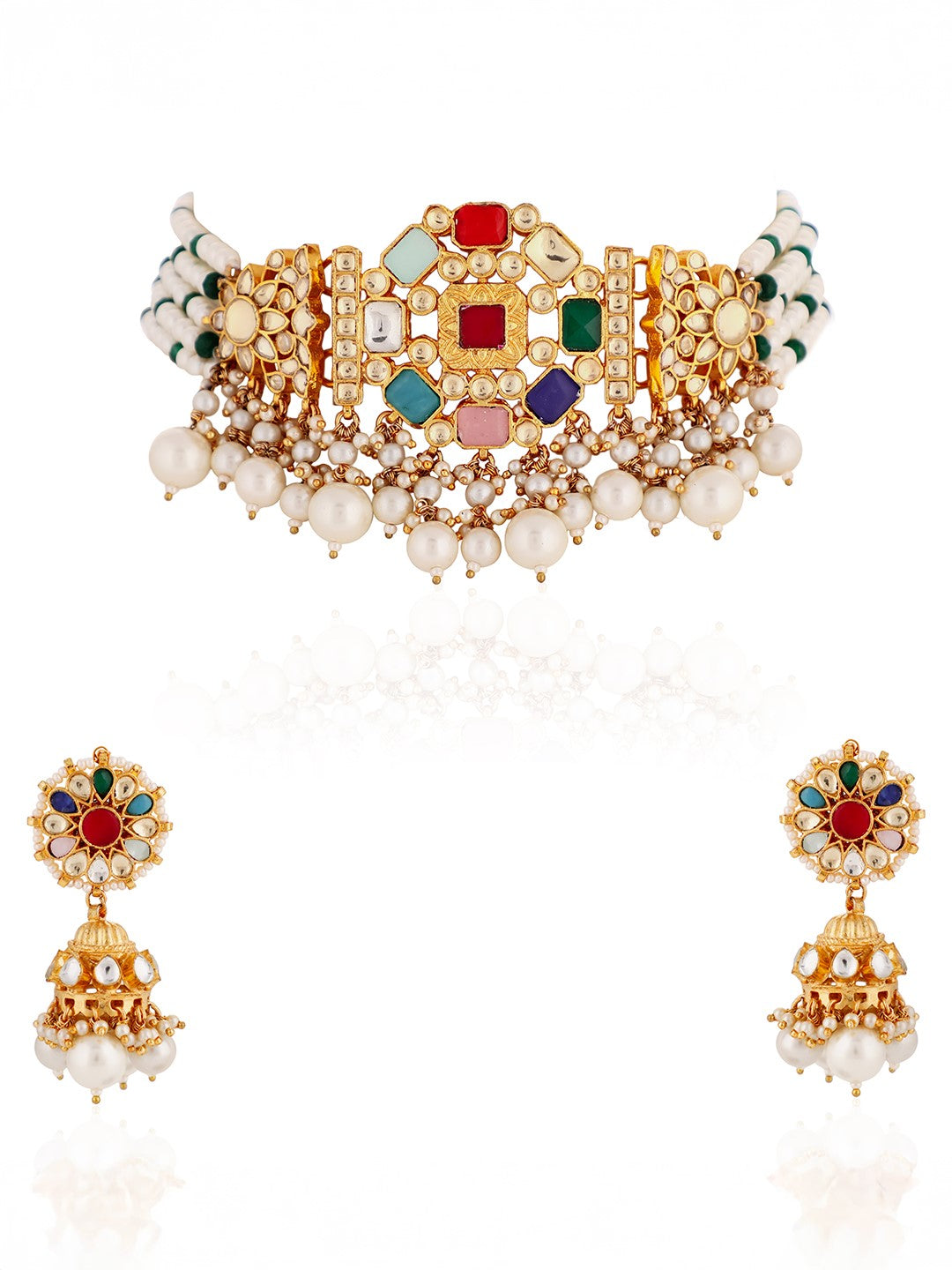 Navratna multi choker set