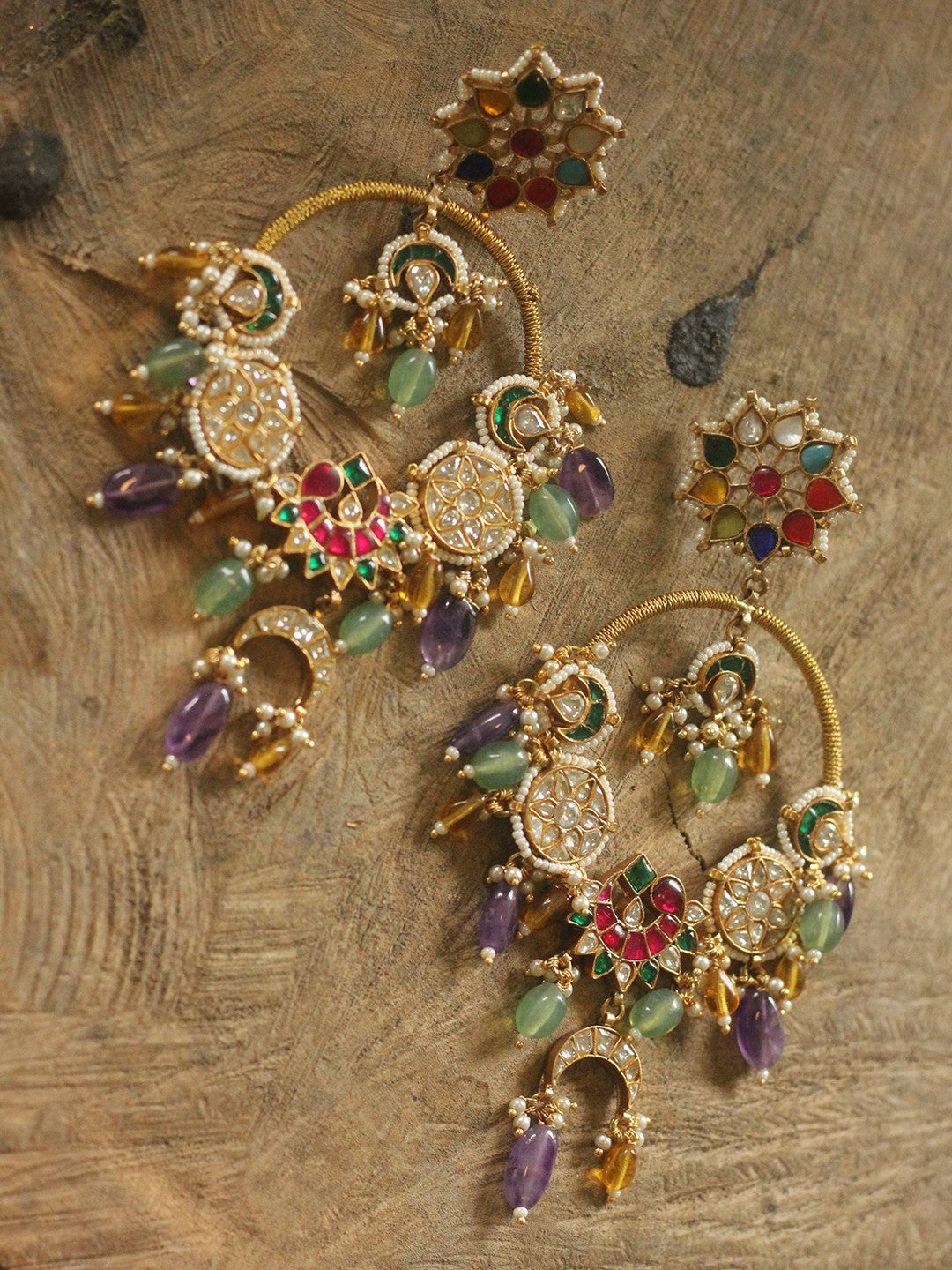 Boho chic style multicolour fushion earings