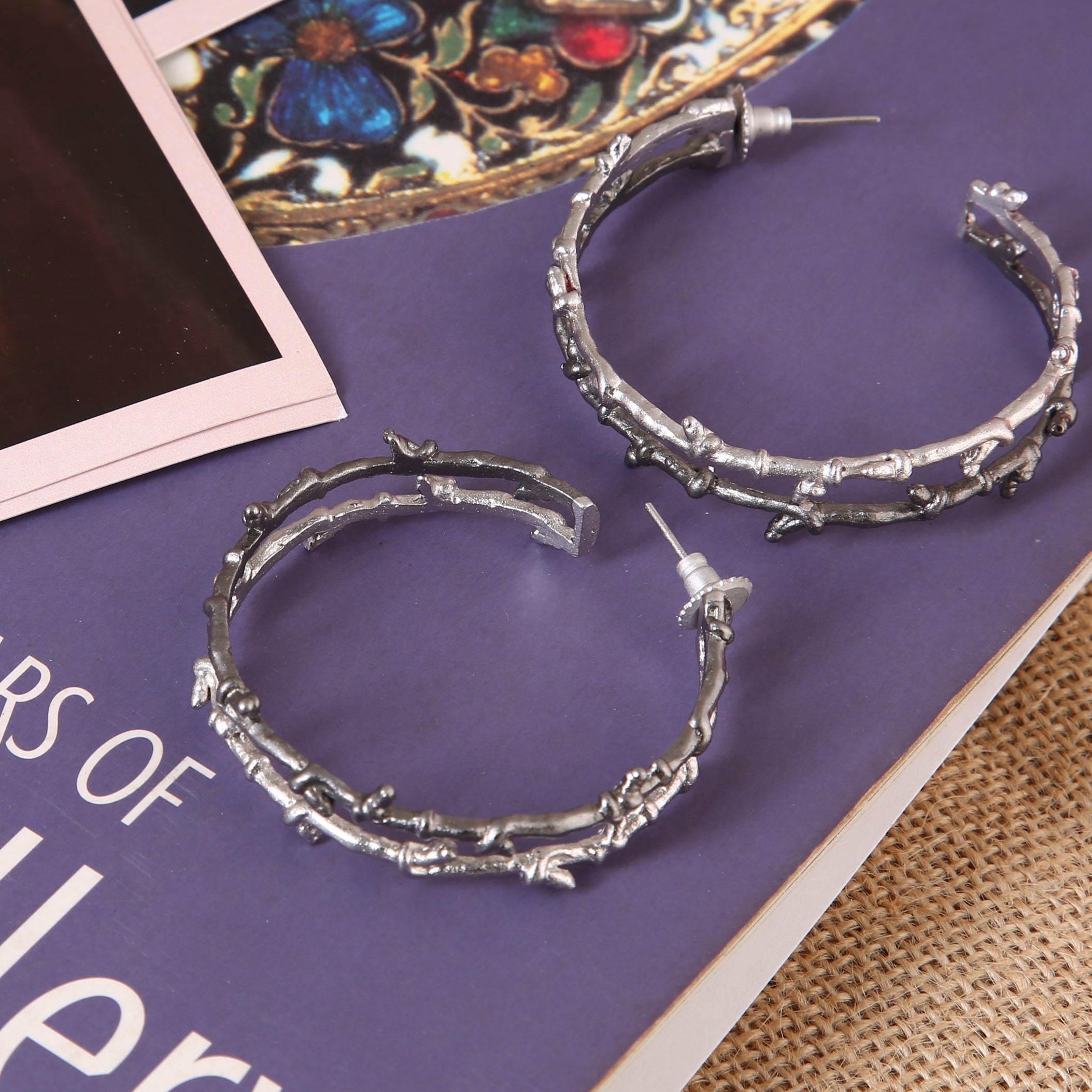 Adam and eve silver earring