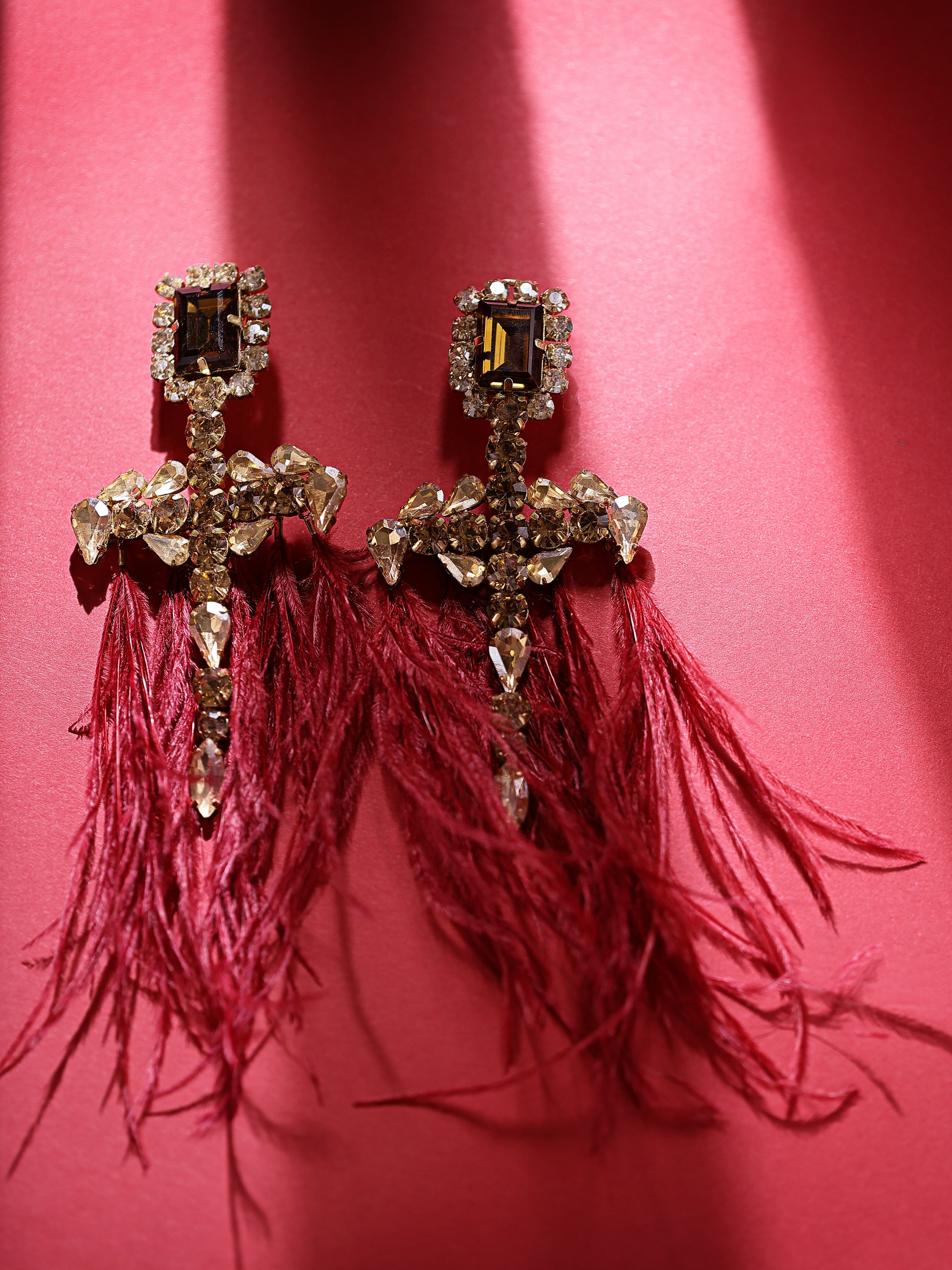 Navy Blue Feather Earrings 2