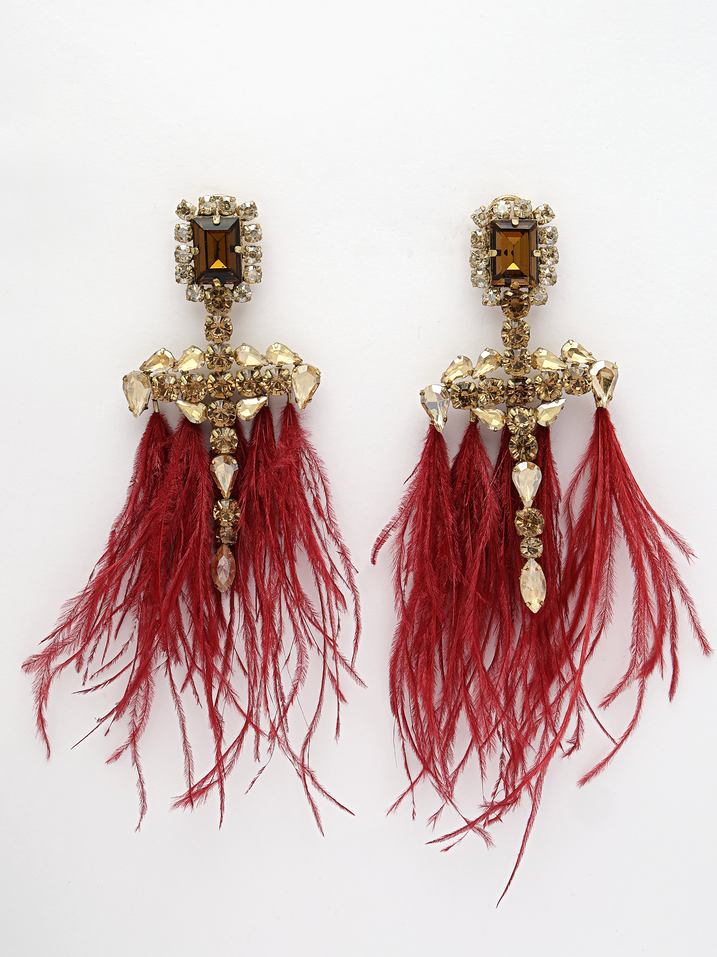 Navy Blue Feather Earrings 2