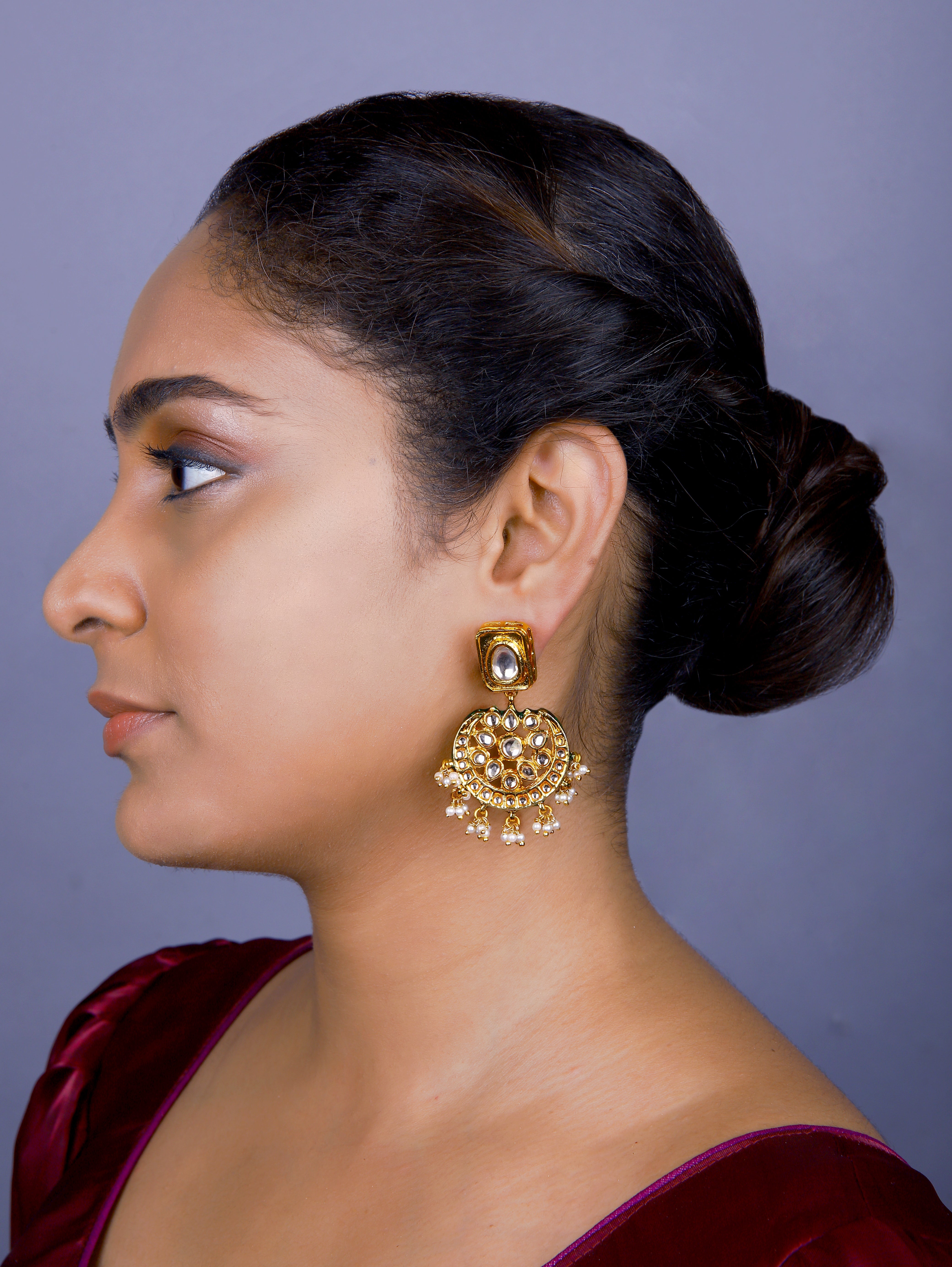 Gold Finish Kundan Polki Chokar Set