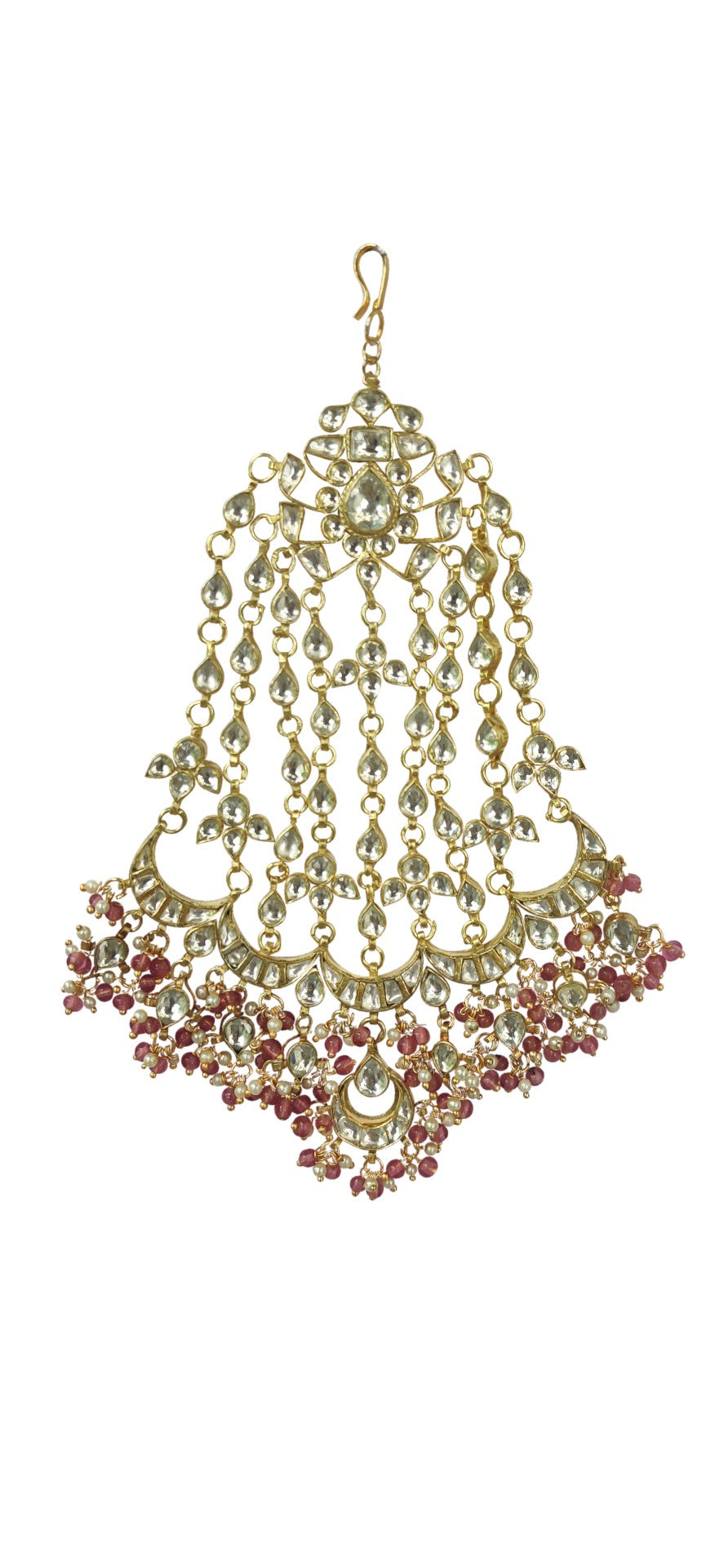 Light Pink Beaded Jadtar Stones Passa