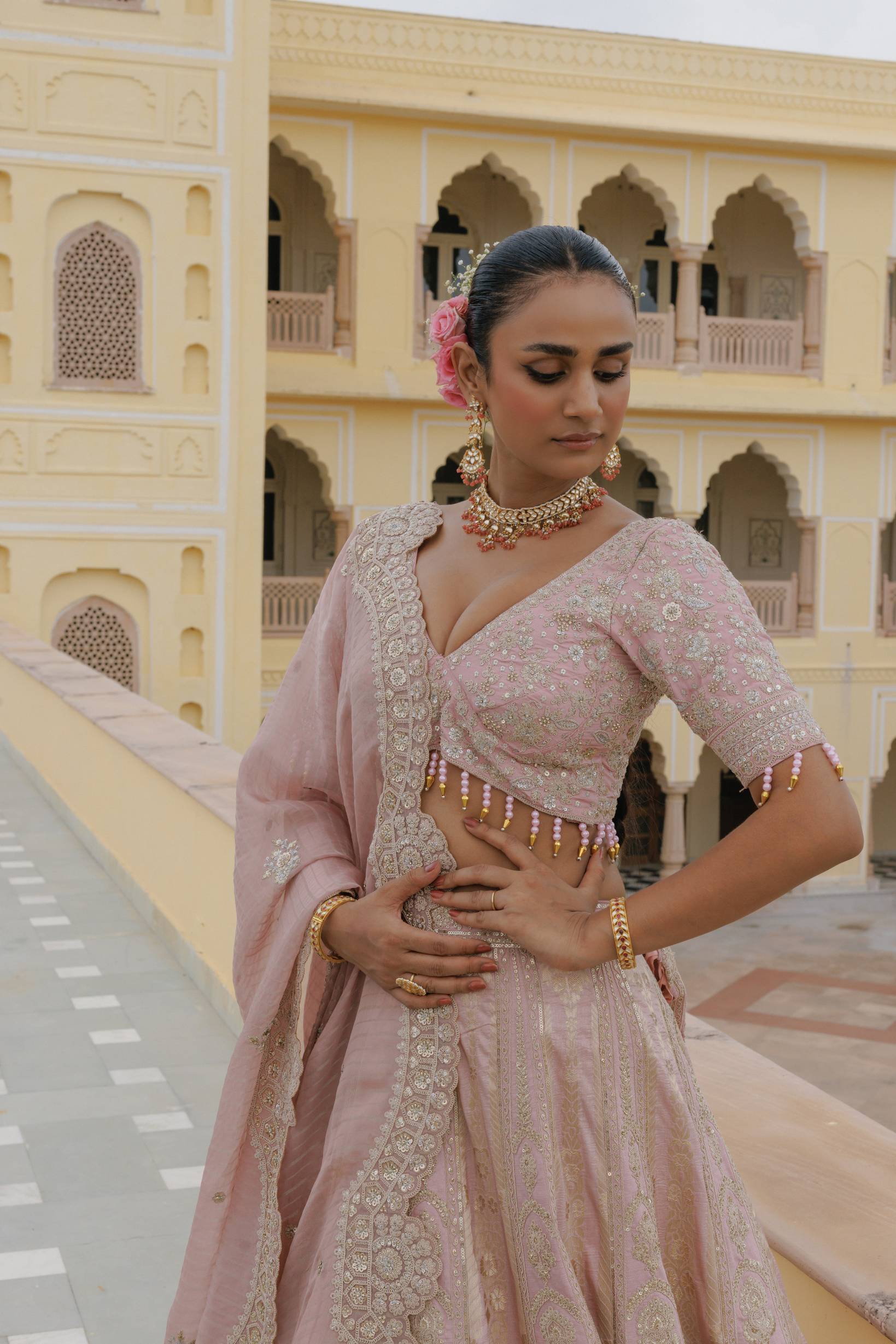 Ruby Jadau Bangles Set (@.4'')