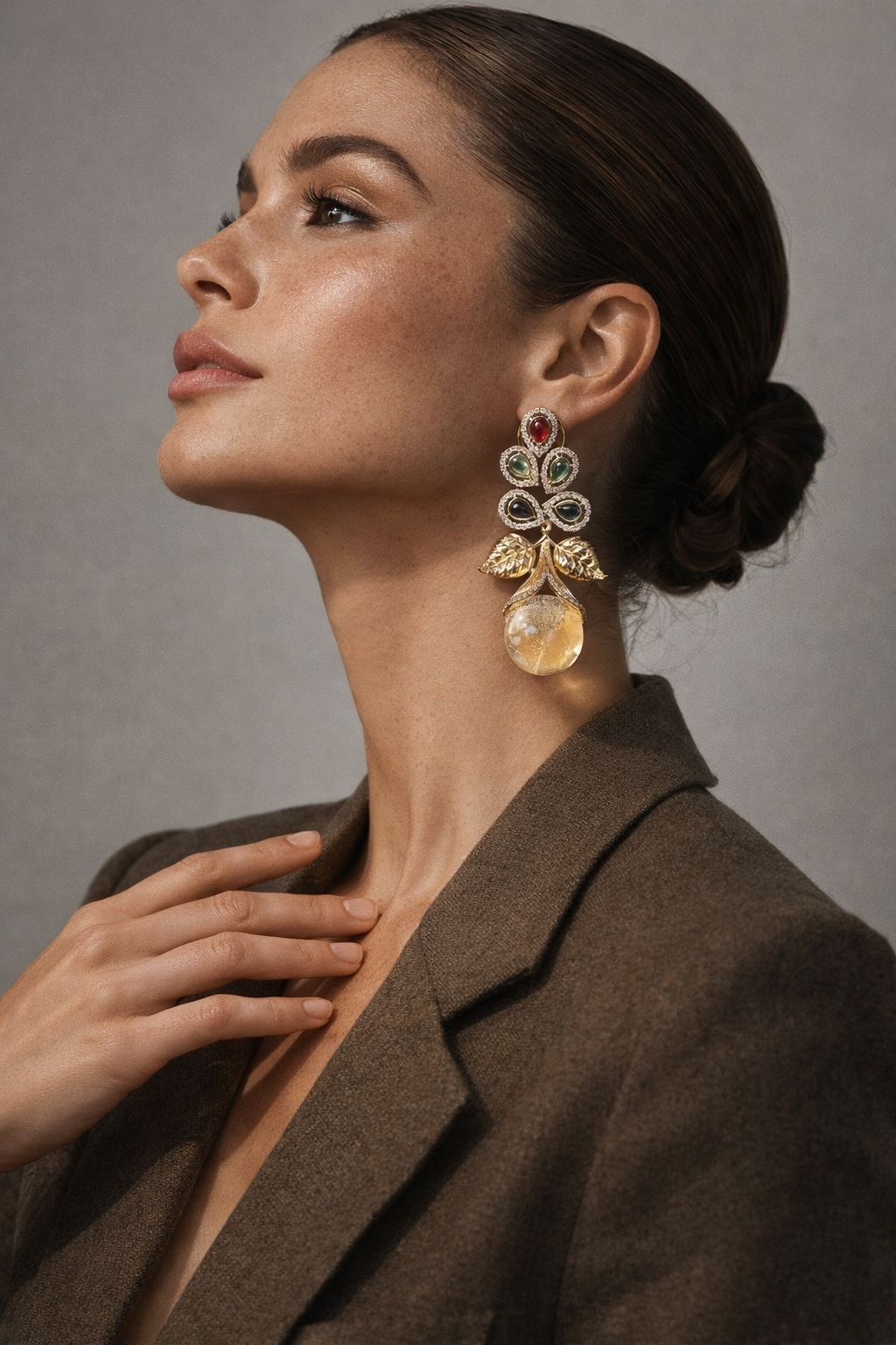 Bridalaya Multicolor Floral Drop Earrings