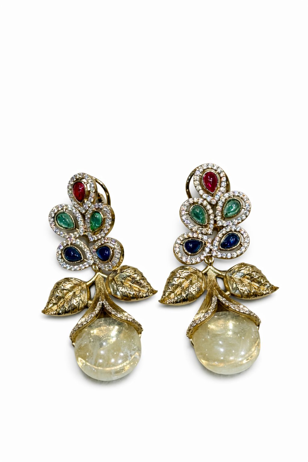Bridalaya Multicolor Floral Drop Earrings