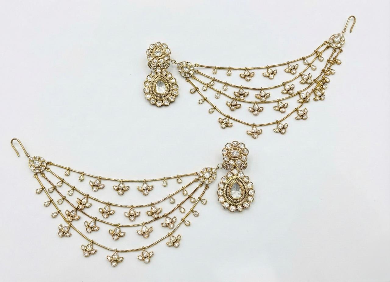 Polki Kaan Chain Earrings