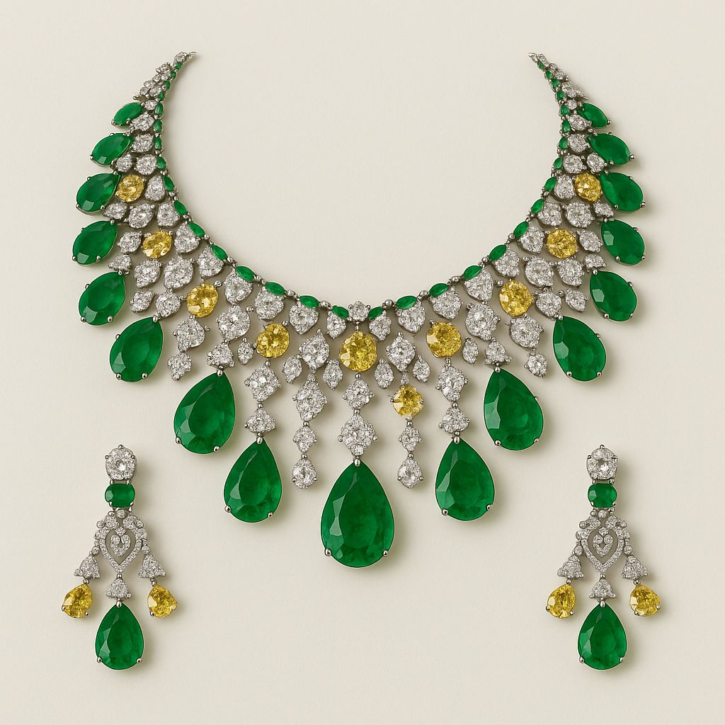 Majestic Multicolour Bridal Necklace Set