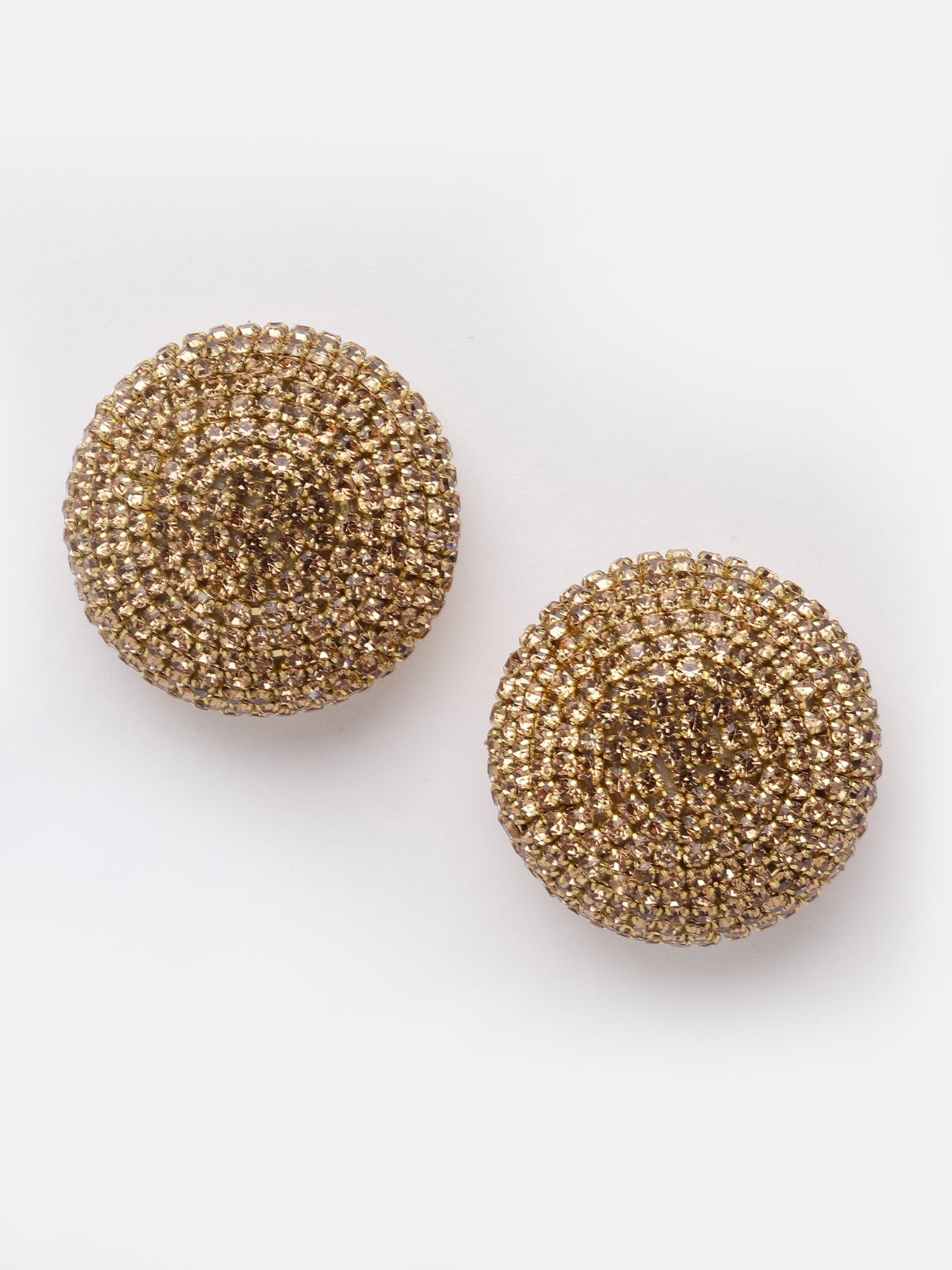 Gold Crystal Round Stud