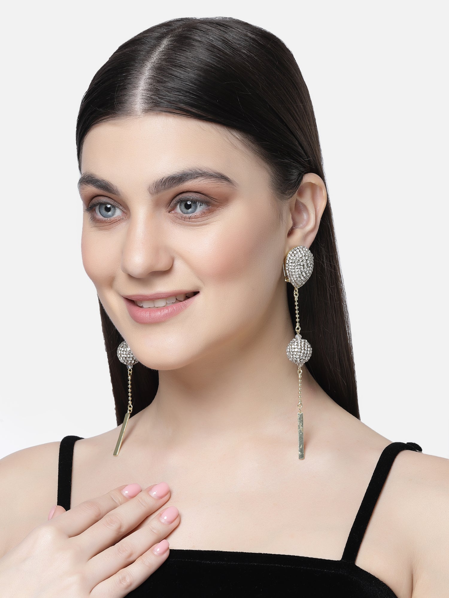 Silver Long Drop Earrings 1