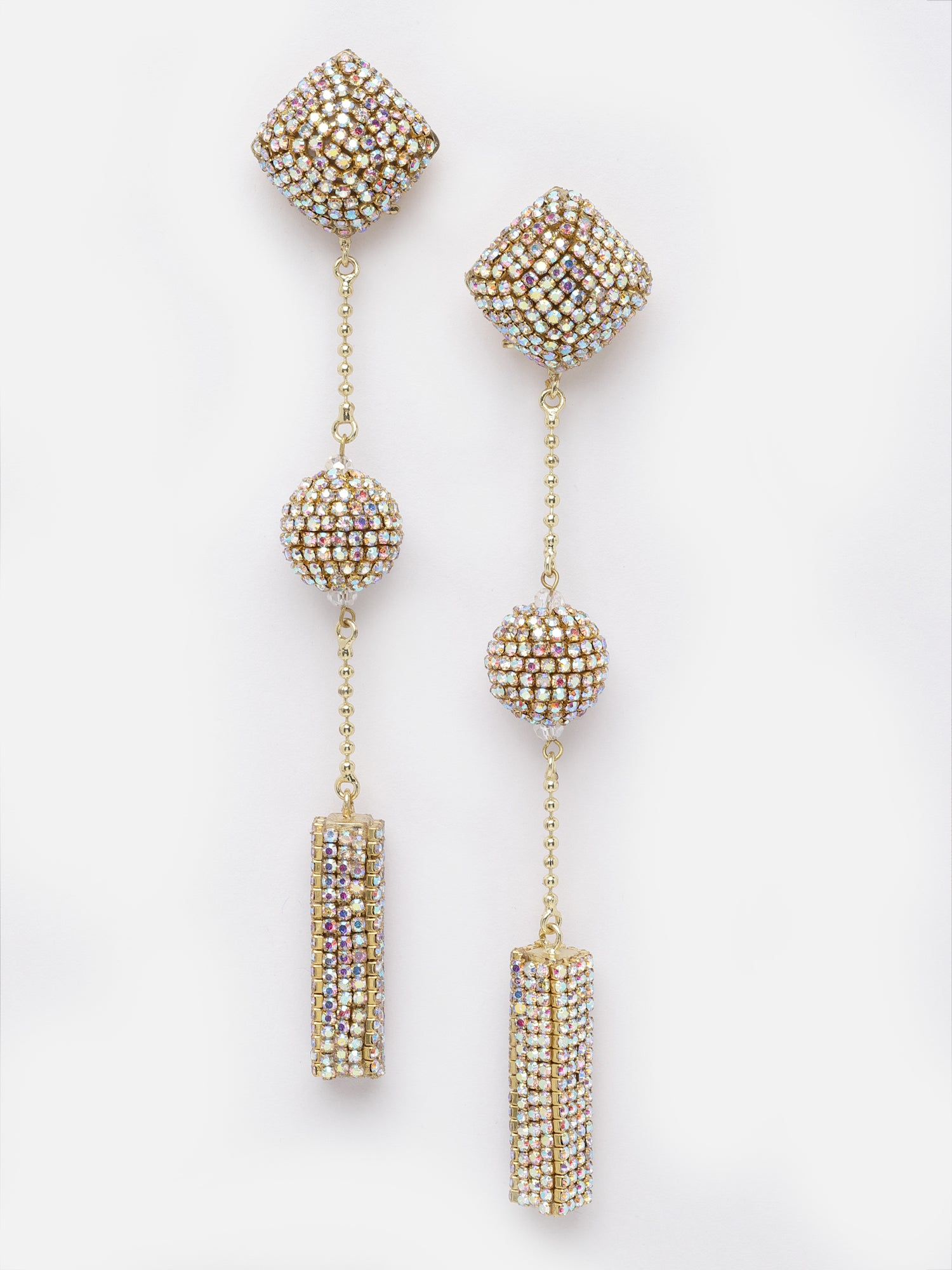 Gold Ball Dangler Earrings 2