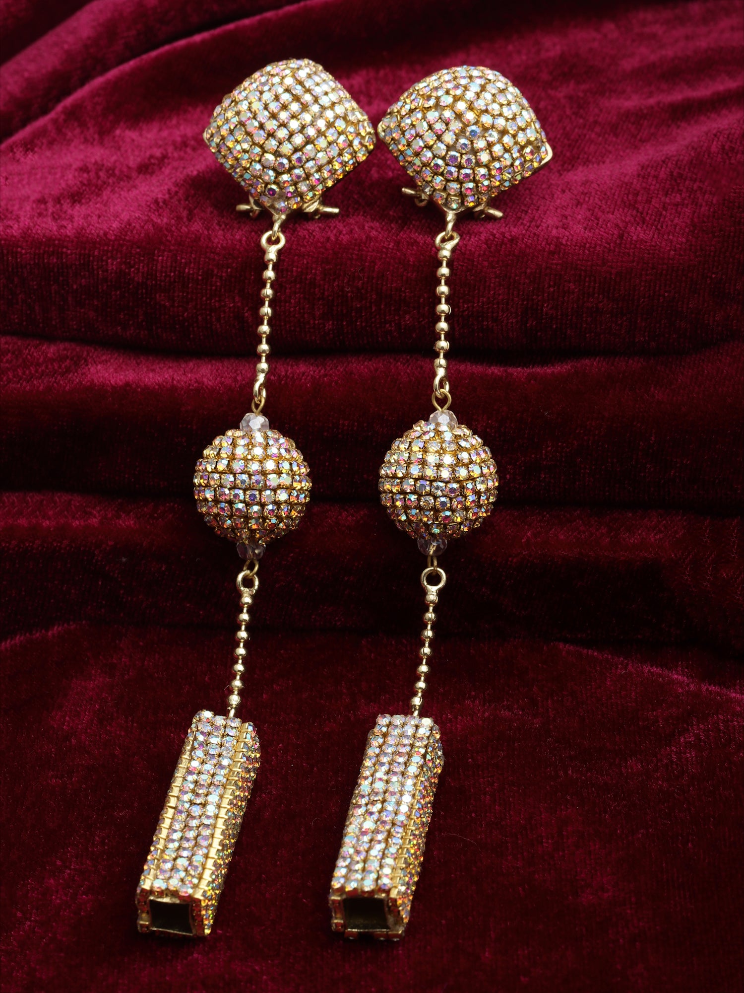 Gold Ball Dangler Earrings 2