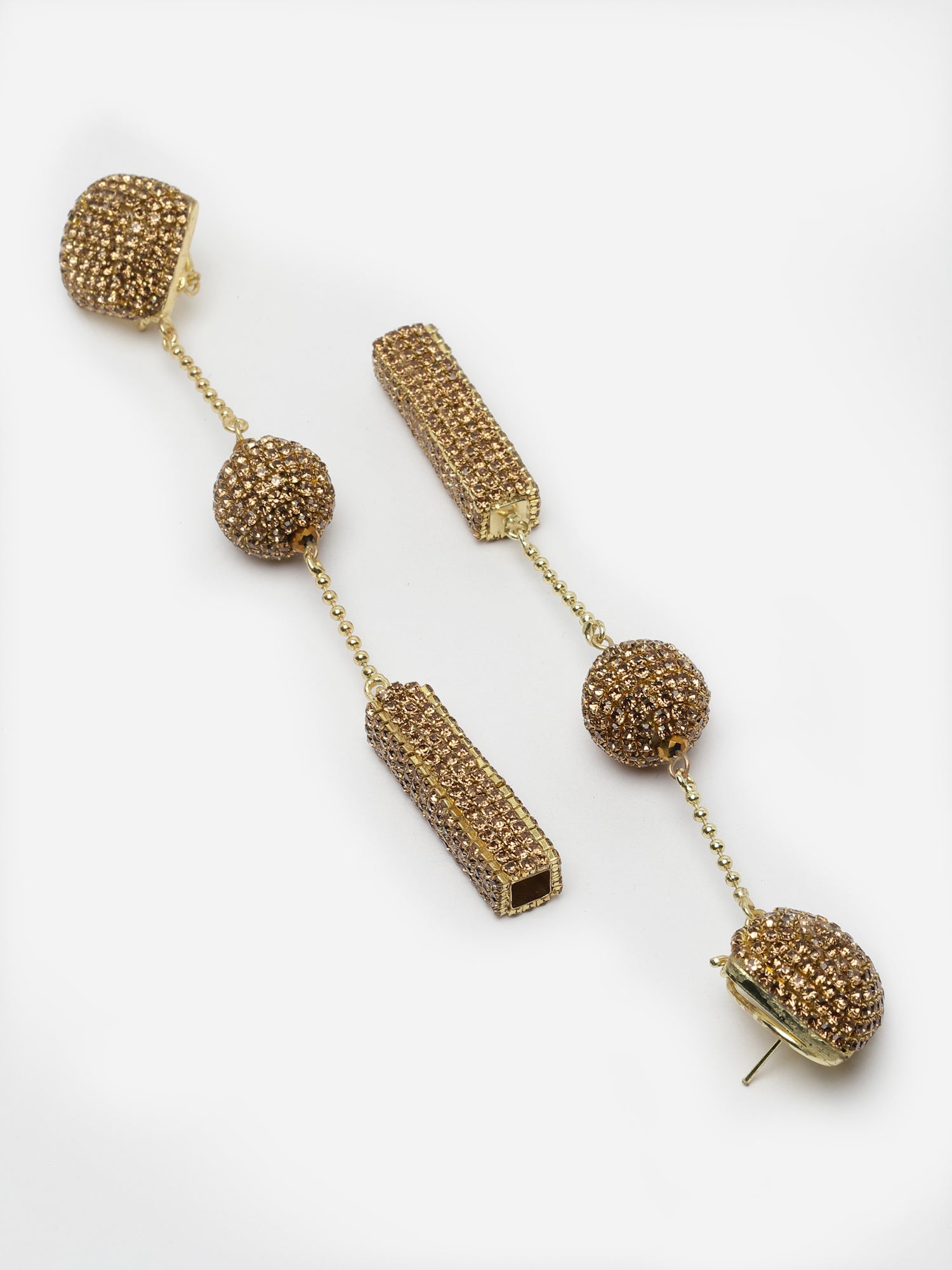 Gold Ball Dangler Earrings 1