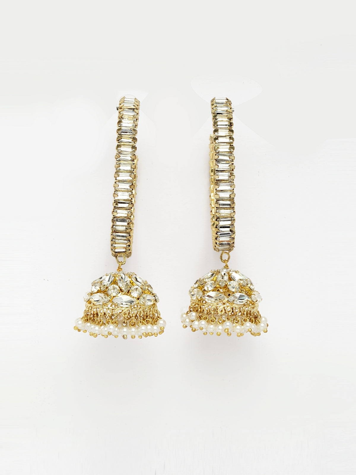 Gold Jhumka Hoop Earrings