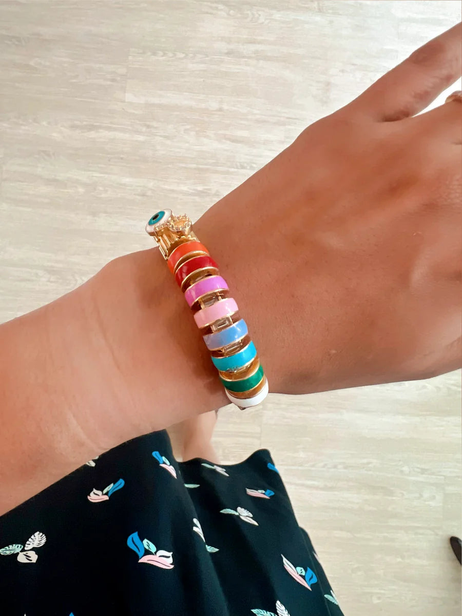Memories Iniziale Evil Eye Multicolour Bracelet (Eight Charms)