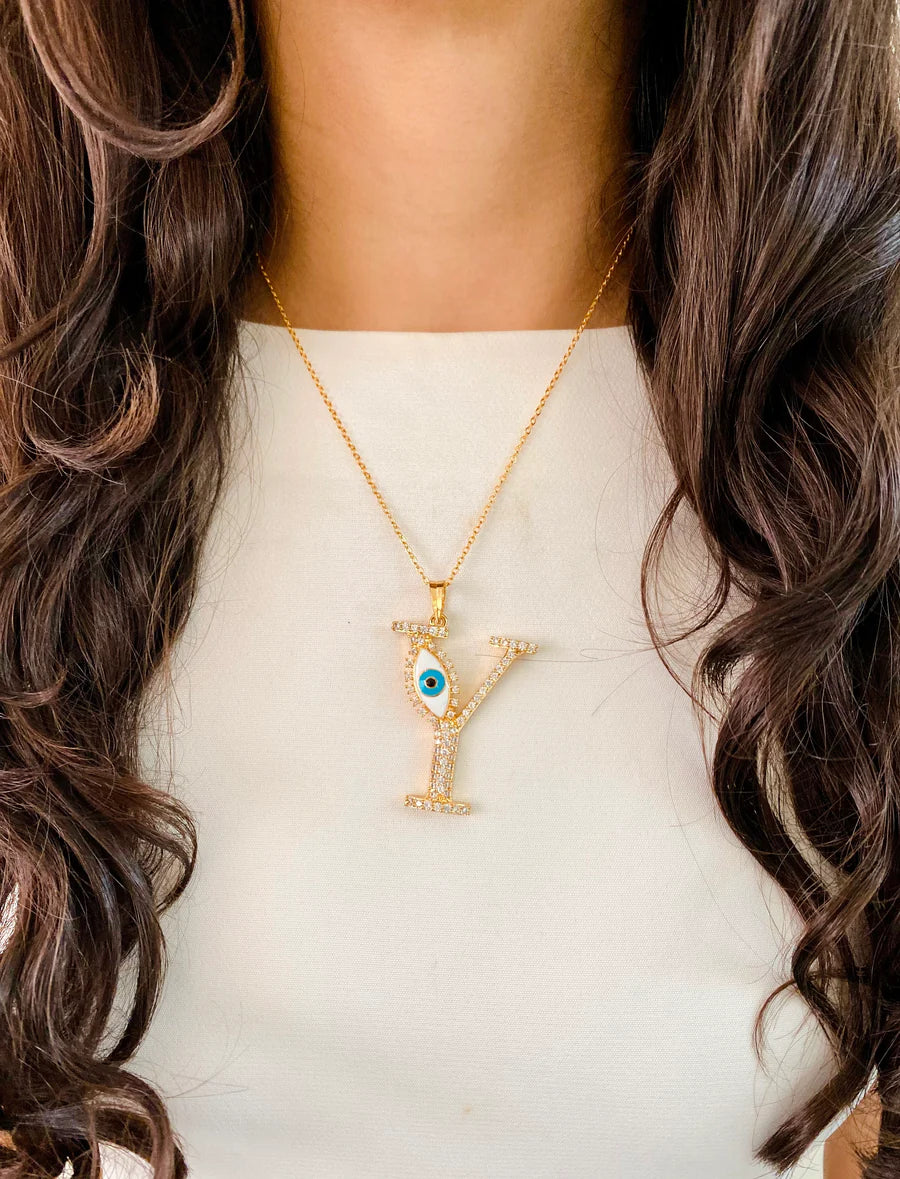 Evil Eye Iniziale Necklace