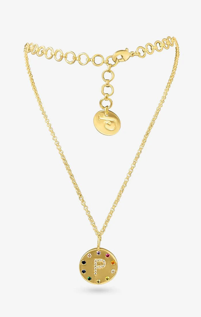 Arco Iniziale Gold Charm Necklace