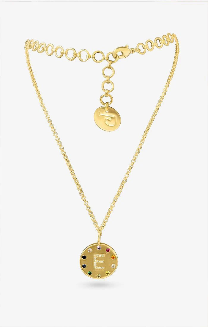 Arco Iniziale Gold Charm Necklace