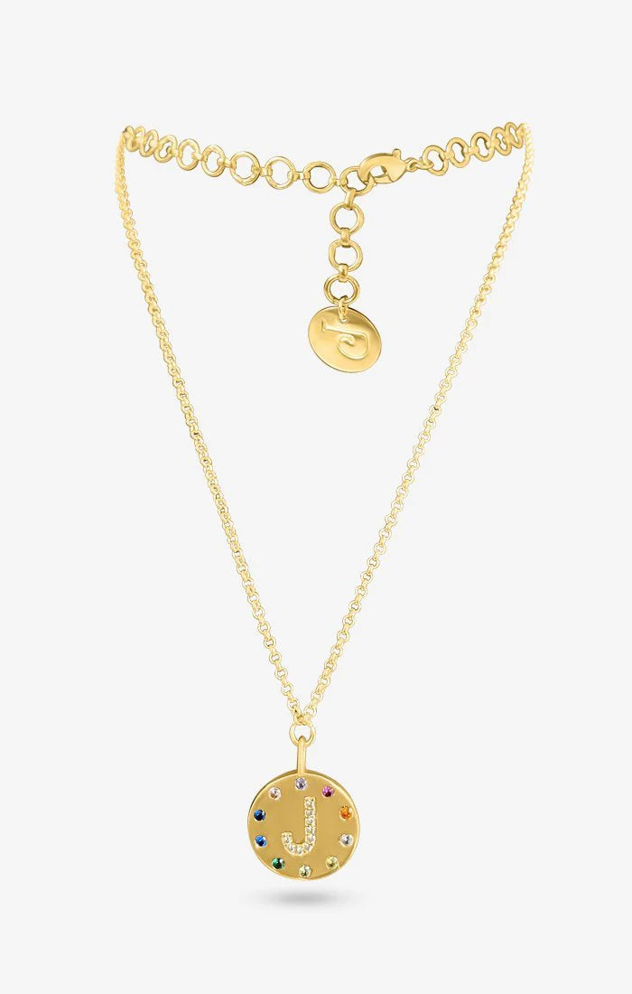 Arco Iniziale Gold Charm Necklace