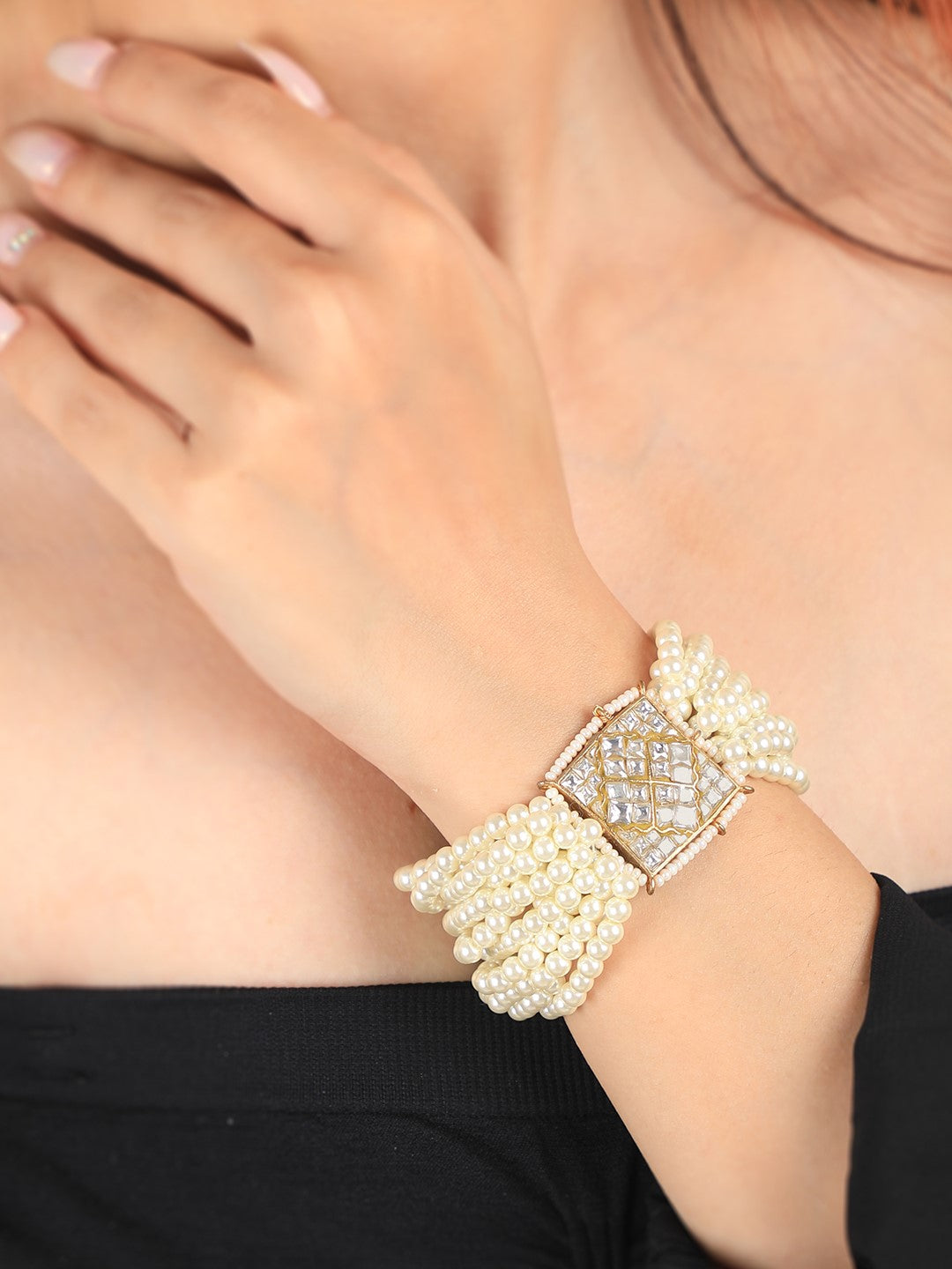 Gold plated square design bracelet