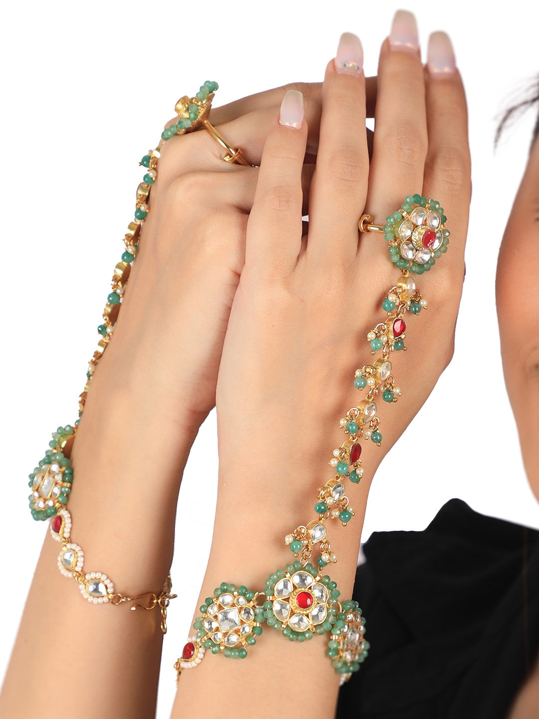 Multicoloured wedding wear hathphool(pair)